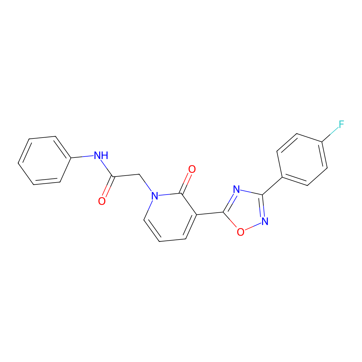 2-(3-(3-(4-fluorophenyl)-1,2,4-oxadiazol-5-yl)-2-oxopyridin-1(2H)-yl)-N-phenylacetamide molecular structure, CAS 1251628-32-6