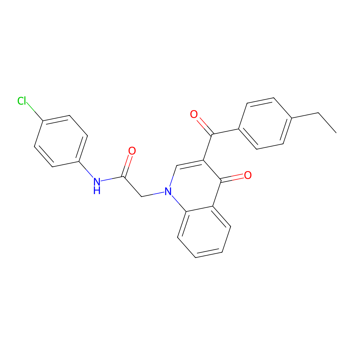 N-(4-chlorophenyl)-2-(3-(4-ethylbenzoyl)-4-oxoquinolin-1(4H)-yl)acetamide molecular structure, CAS 1251628-36-0