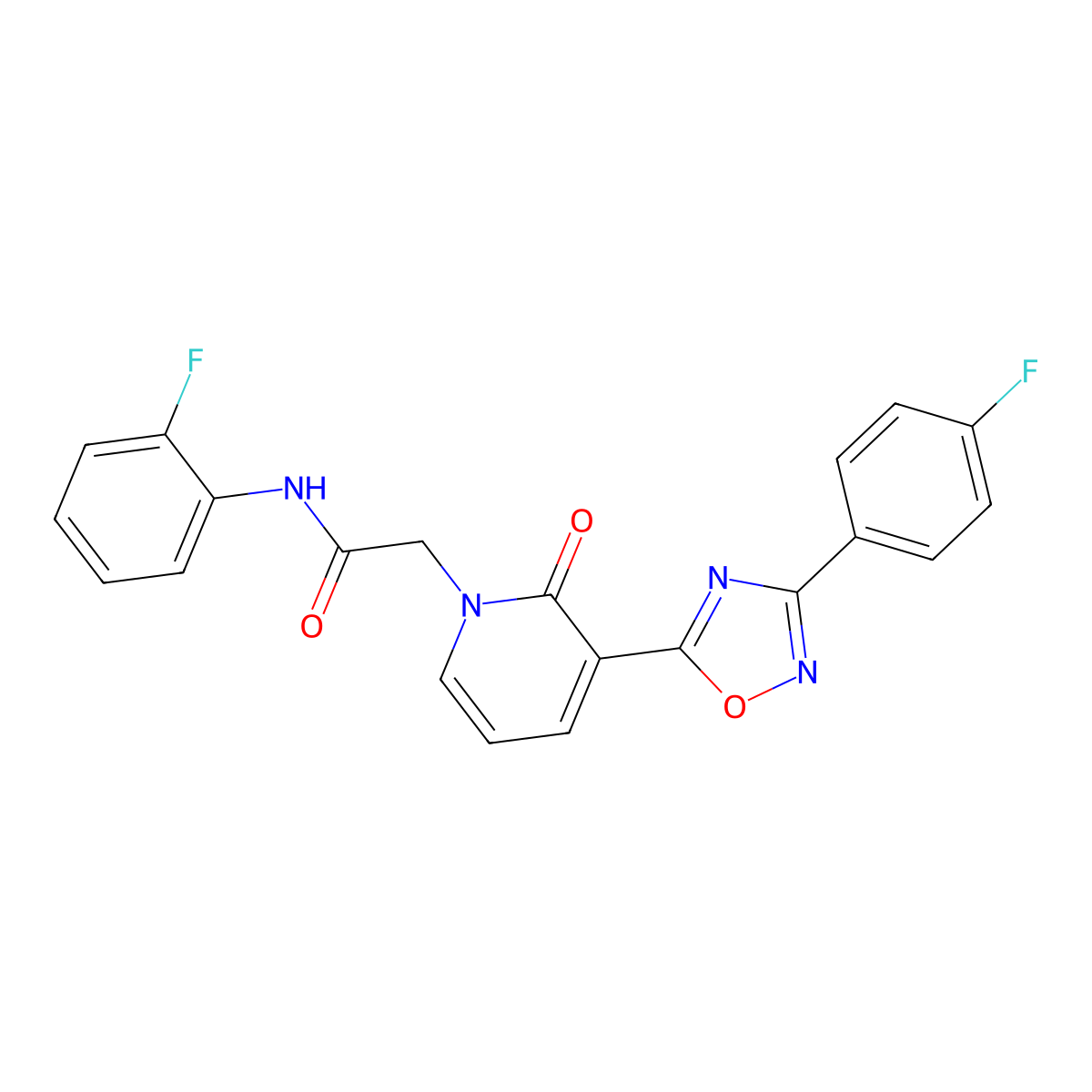 N-(2-fluorophenyl)-2-(3-(3-(4-fluorophenyl)-1,2,4-oxadiazol-5-yl)-2-oxopyridin-1(2H)-yl)acetamide molecular structure, CAS 1251628-45-1