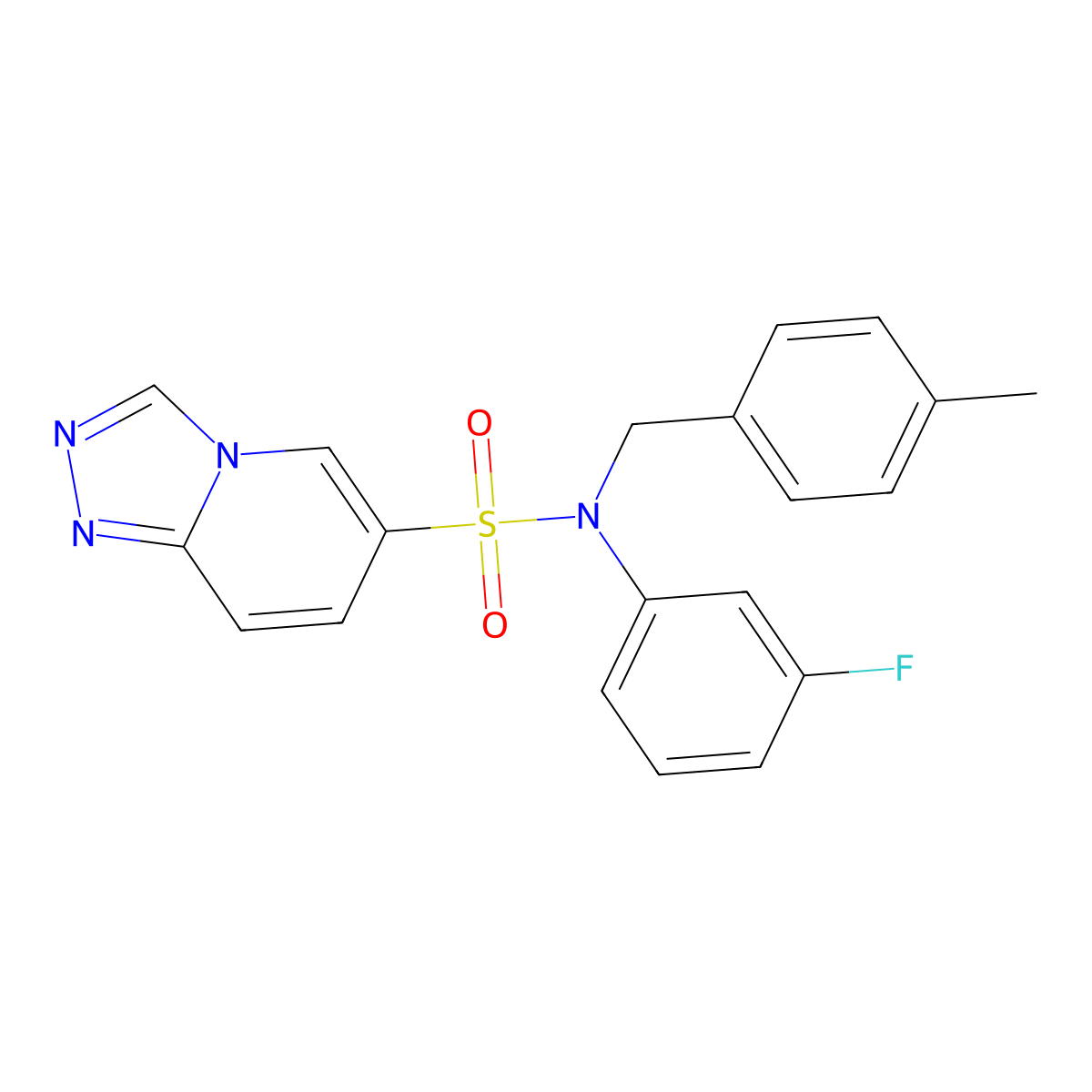 N-(3-fluorophenyl)-N-(4-methylbenzyl)[1,2,4]triazolo[4,3-a]pyridine-6-sulfonamide molecular structure, CAS 1251628-49-5