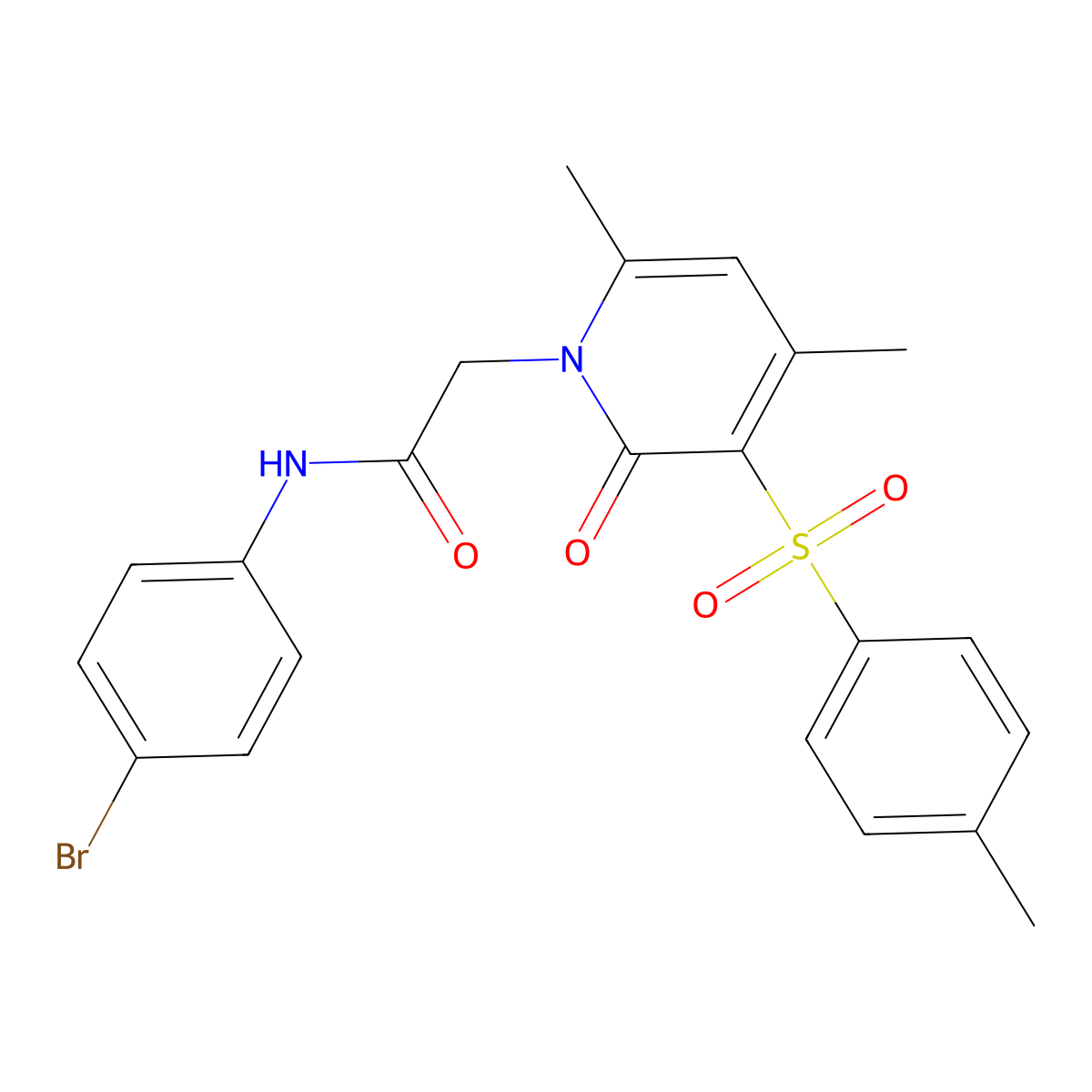 N-(4-bromophenyl)-2-(4,6-dimethyl-2-oxo-3-tosylpyridin-1(2H)-yl)acetamide molecular structure, CAS 1251628-64-4