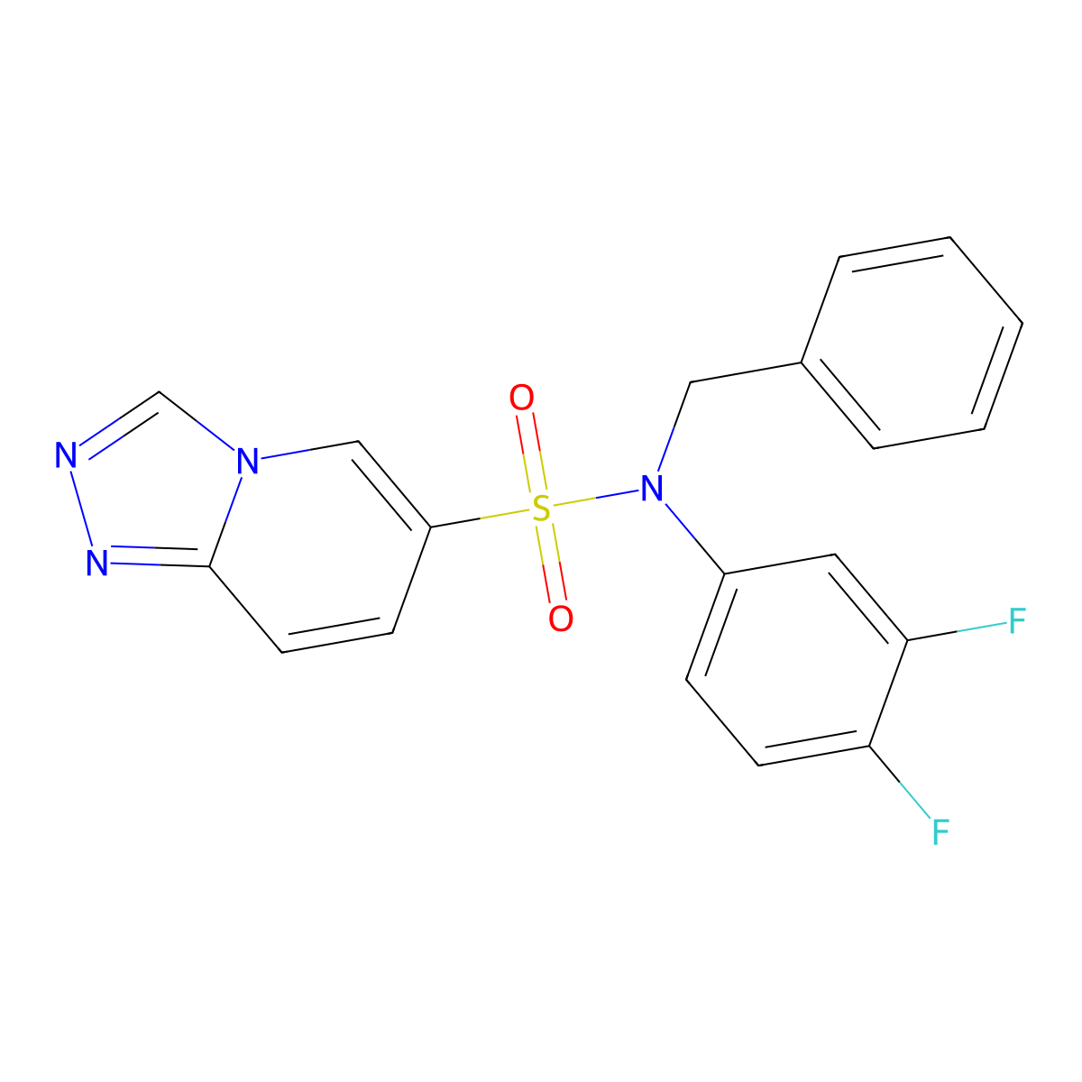 N-benzyl-N-(3,4-difluorophenyl)-[1,2,4]triazolo[4,3-a]pyridine-6-sulfonamide molecular structure, CAS 1251628-69-9