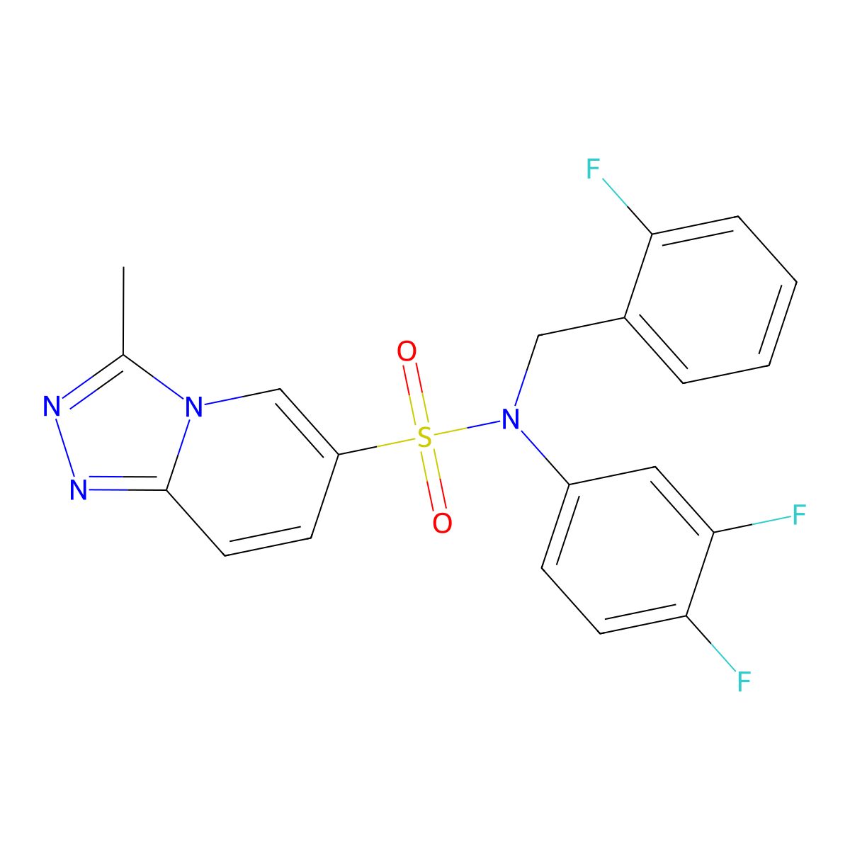 N-(3,4-difluorophenyl)-N-[(2-fluorophenyl)methyl]-3-methyl-[1,2,4]triazolo[4,3-a]pyridine-6-sulfonamide molecular structure, CAS 1251628-76-8