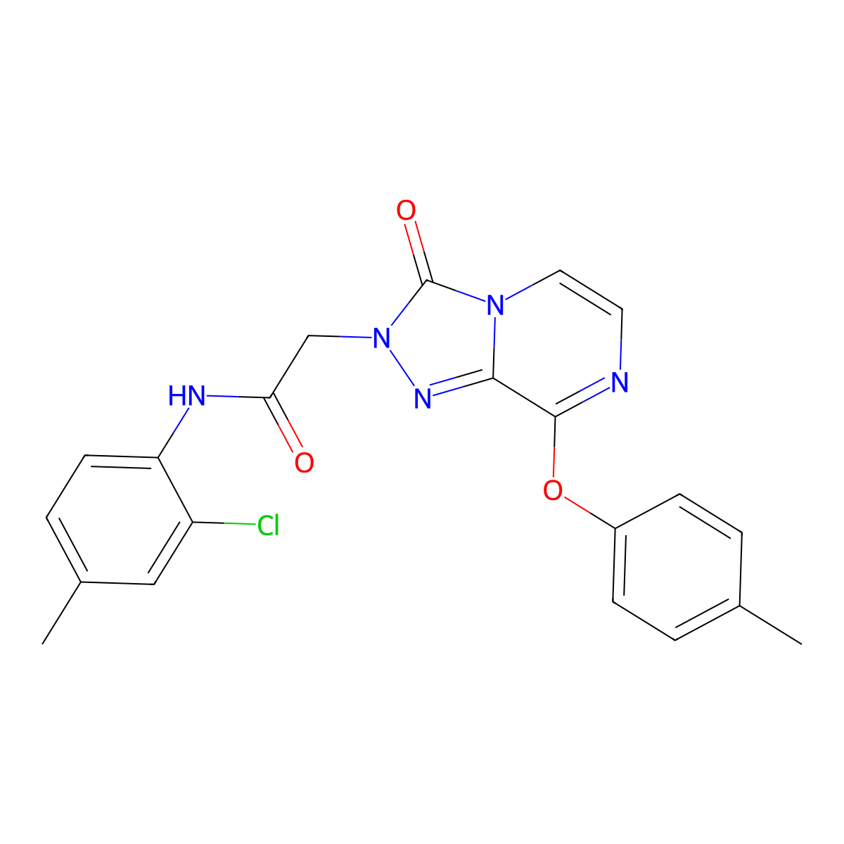 N-(2-chloro-4-methylphenyl)-2-(3-oxo-8-(p-tolyloxy)-[1,2,4]triazolo[4,3-a]pyrazin-2(3H)-yl)acetamide molecular structure, CAS 1251628-89-3