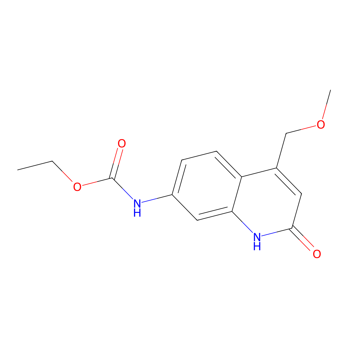 Ethyl (4-(methoxymethyl)-2-oxo-1,2-dihydroquinolin-7-yl)carbamate molecular structure, CAS 1251628-91-7