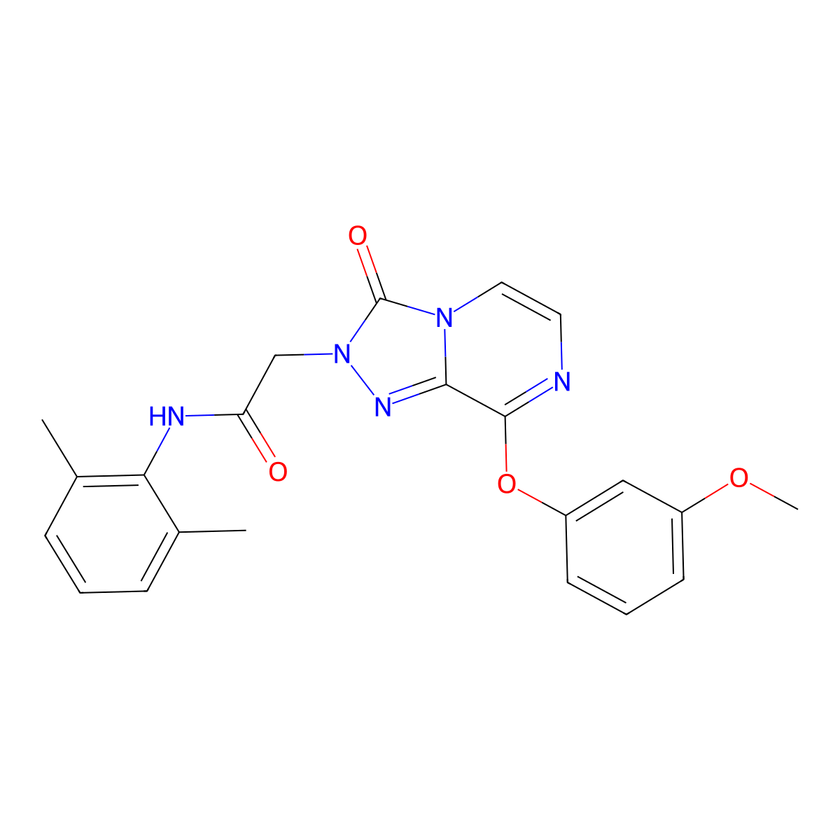 N-(2,6-dimethylphenyl)-2-(8-(3-methoxyphenoxy)-3-oxo-[1,2,4]triazolo[4,3-a]pyrazin-2(3H)-yl)acetamide molecular structure, CAS 1251629-02-3