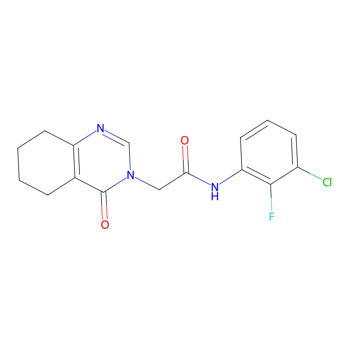 N-(3-chloro-2-fluorophenyl)-2-(4-oxo-5,6,7,8-tetrahydroquinazolin-3(4H)-yl)acetamide molecular structure, CAS 1251629-25-0