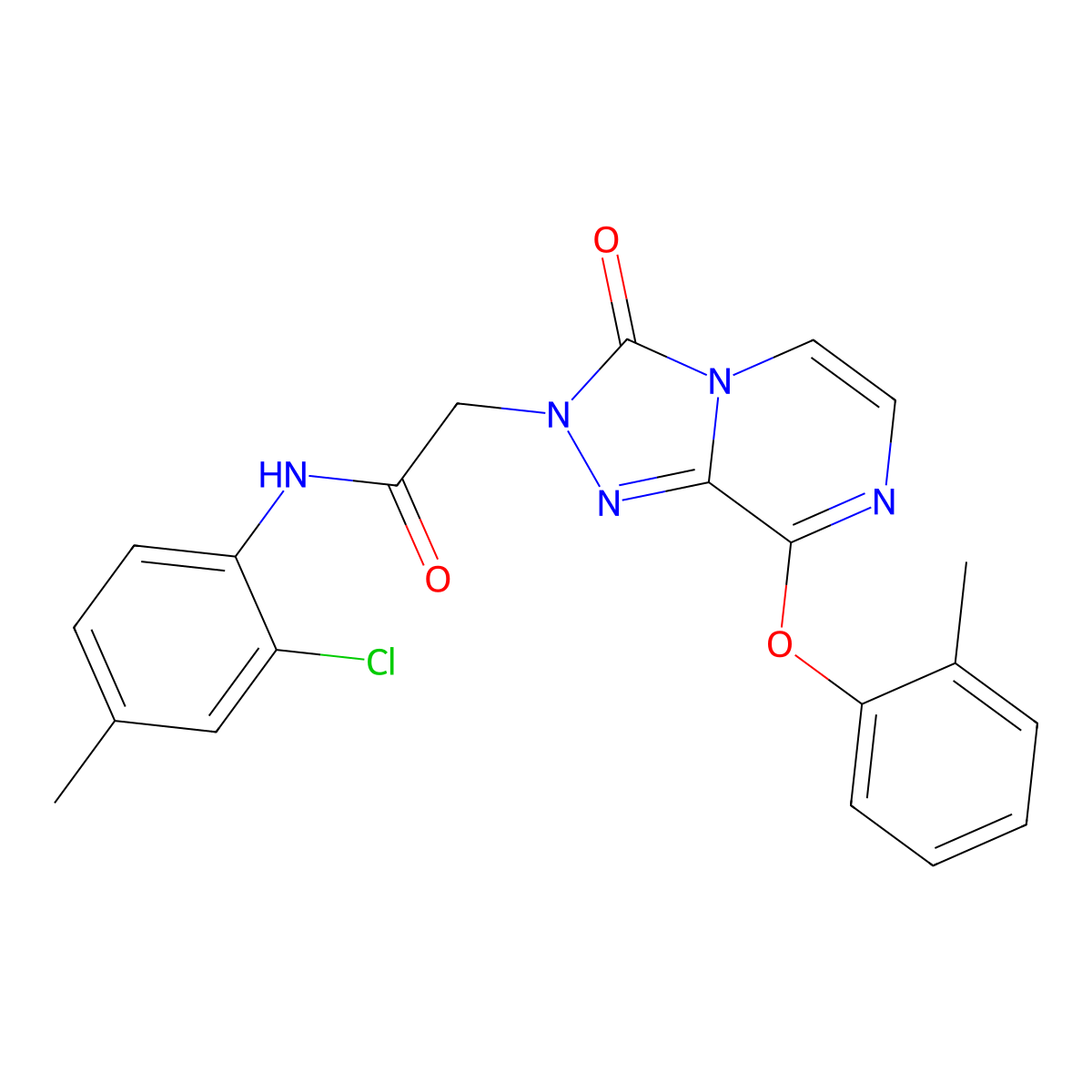 N-(2-chloro-4-methylphenyl)-2-[8-(2-methylphenoxy)-3-oxo[1,2,4]triazolo[4,3-a]pyrazin-2(3H)-yl]acetamide molecular structure, CAS 1251629-42-1