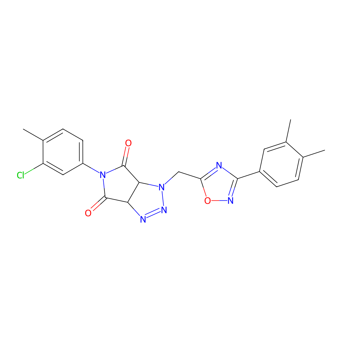 5-(3-chloro-4-methylphenyl)-1-((3-(3,4-dimethylphenyl)-1,2,4-oxadiazol-5-yl)methyl)-1,6a-dihydropyrrolo[3,4-d][1,2,3]triazole-4,6(3aH,5H)-dione molecular structure, CAS 1251629-45-4