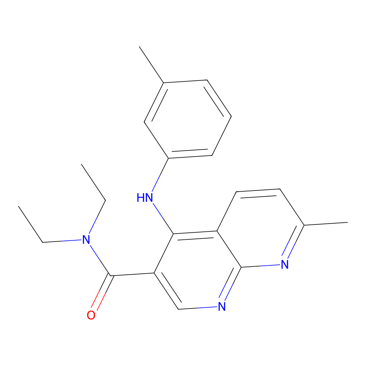 N,N-diethyl-7-methyl-4-[(3-methylphenyl)amino]-1,8-naphthyridine-3-carboxamide molecular structure, CAS 1251629-46-5