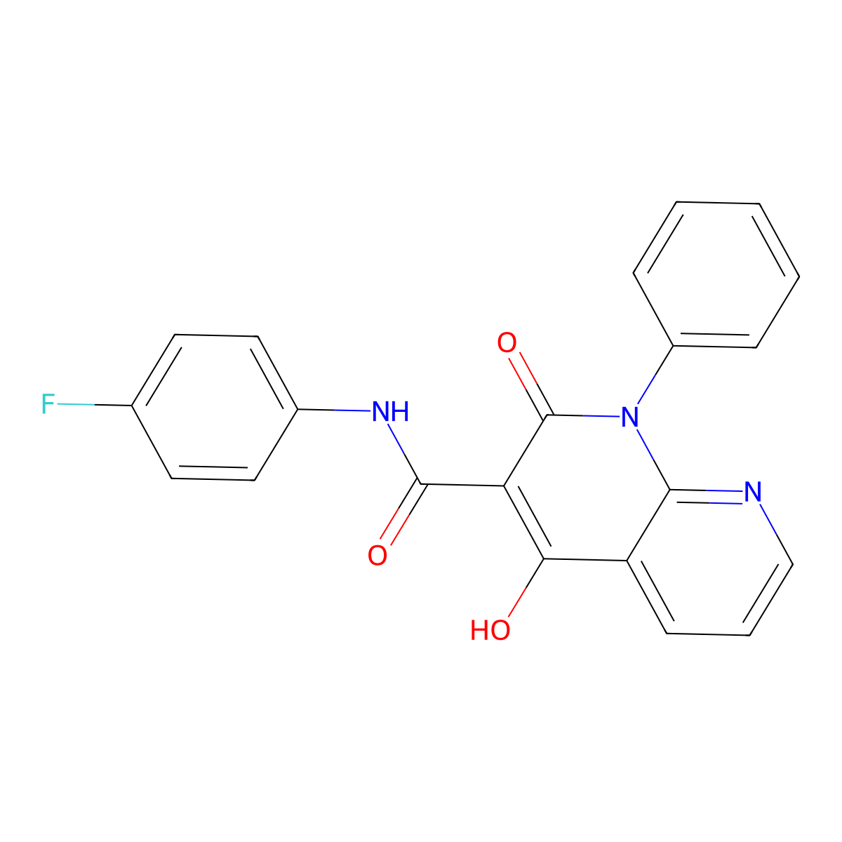 N-(4-fluorophenyl)-4-hydroxy-2-oxo-1-phenyl-1,2-dihydro-1,8-naphthyridine-3-carboxamide molecular structure, CAS 1251629-65-8