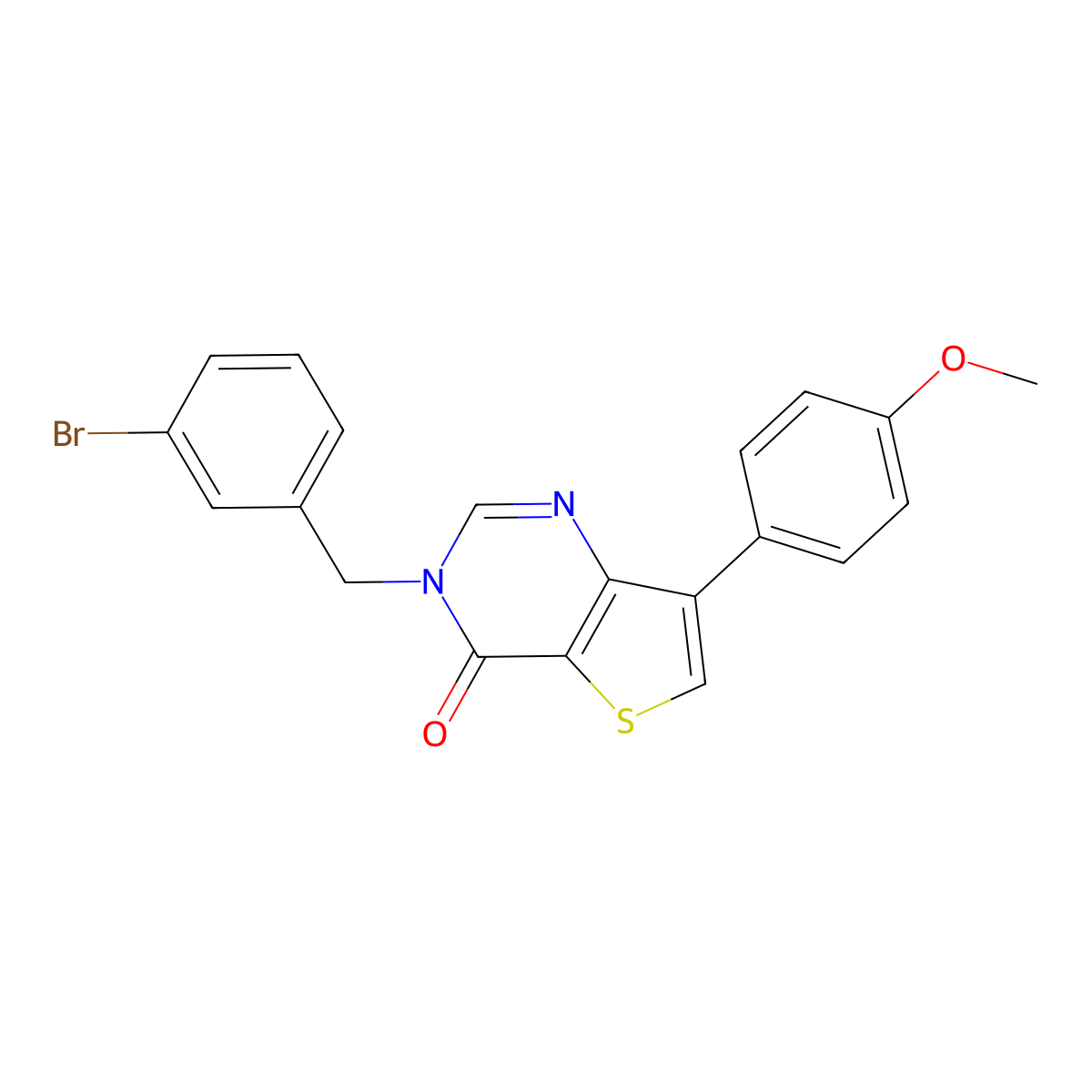 3-(3-bromobenzyl)-7-(4-methoxyphenyl)thieno[3,2-d]pyrimidin-4(3H)-one molecular structure, CAS 1251629-71-6