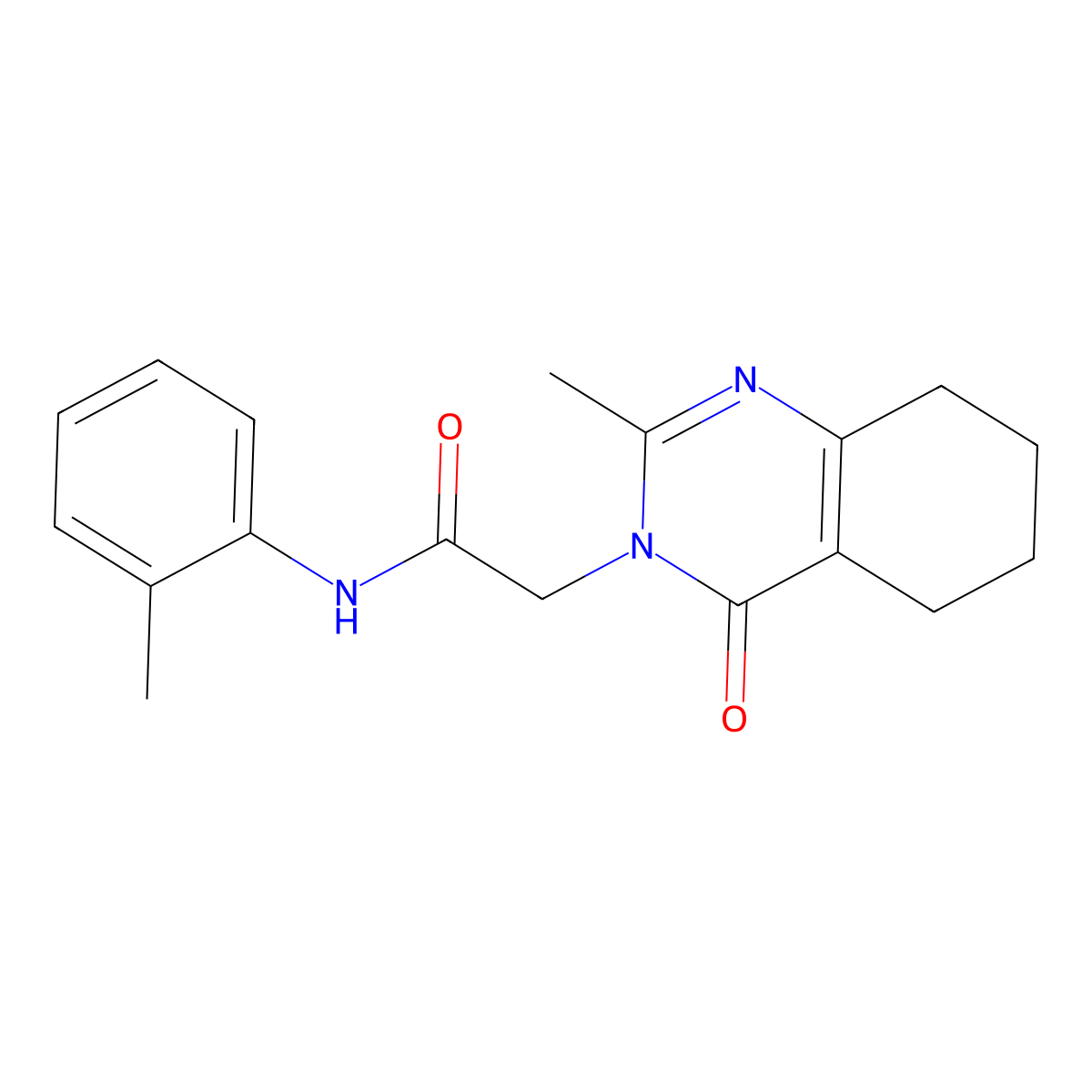 2-(2-methyl-4-oxo-5,6,7,8-tetrahydroquinazolin-3(4H)-yl)-N-(o-tolyl)acetamide molecular structure, CAS 1251629-72-7