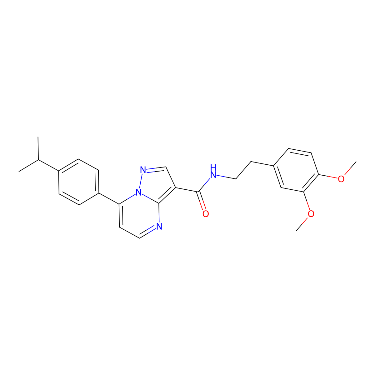 N-[2-(3,4-dimethoxyphenyl)ethyl]-7-[4-(propan-2-yl)phenyl]pyrazolo[1,5-a]pyrimidine-3-carboxamide molecular structure, CAS 1251629-78-3