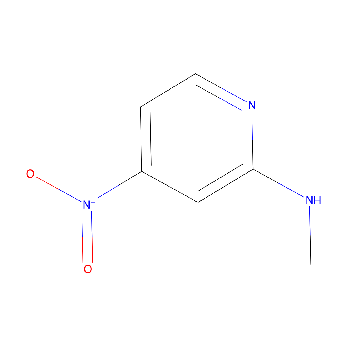 4-Nitro-2-methylamino pyridine molecular structure, CAS 125163-30-6