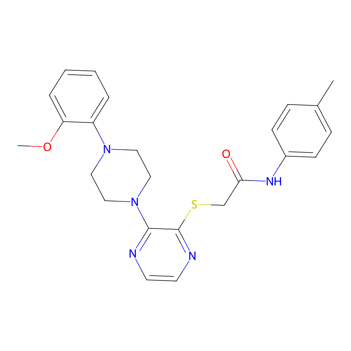 2-((3-(4-(2-methoxyphenyl)piperazin-1-yl)pyrazin-2-yl)thio)-N-(p-tolyl)acetamide molecular structure, CAS 1251630-16-6