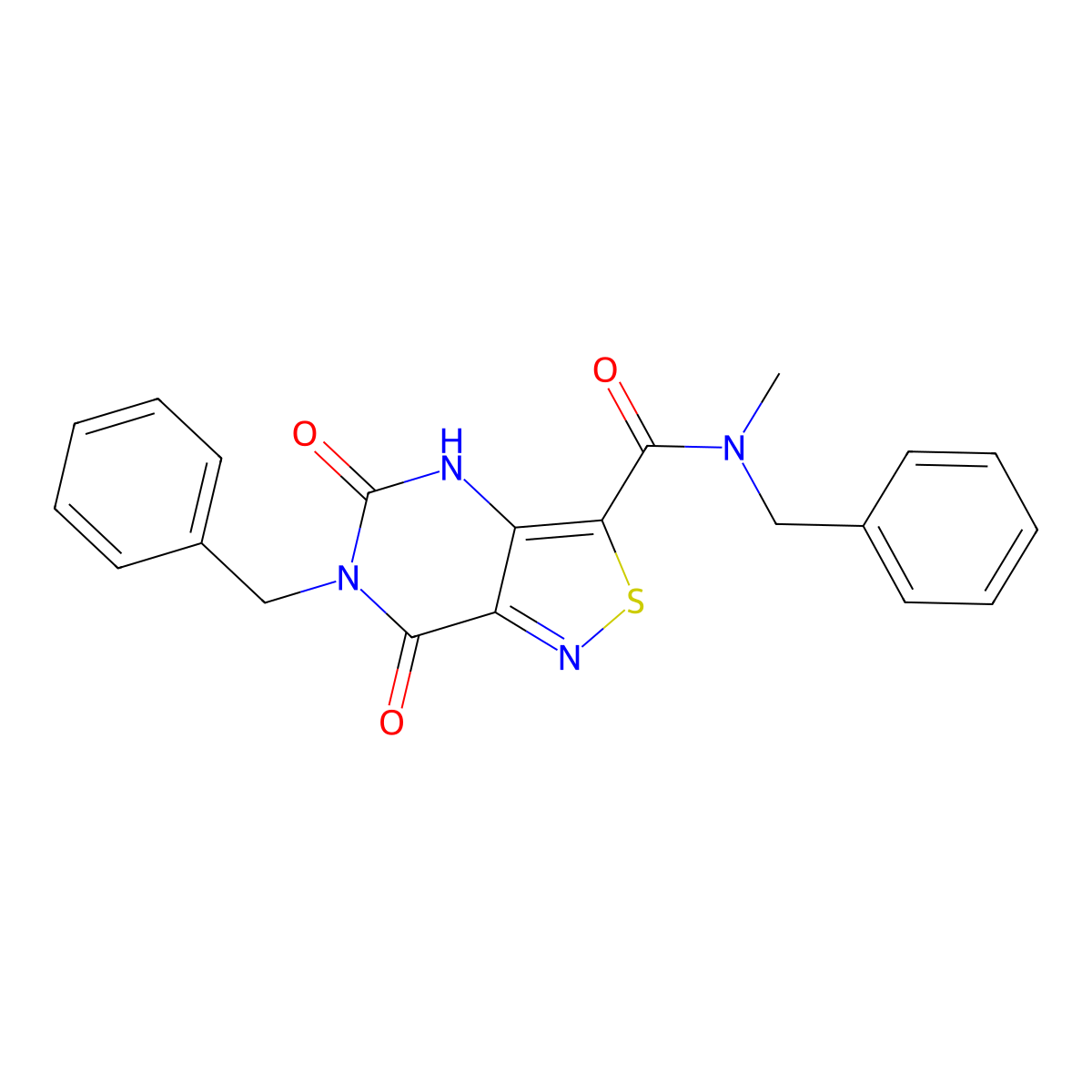N~3~,6-dibenzyl-N~3~-methyl-5,7-dioxo-4,5,6,7-tetrahydroisothiazolo[4,3-d]pyrimidine-3-carboxamide molecular structure, CAS 1251630-35-9