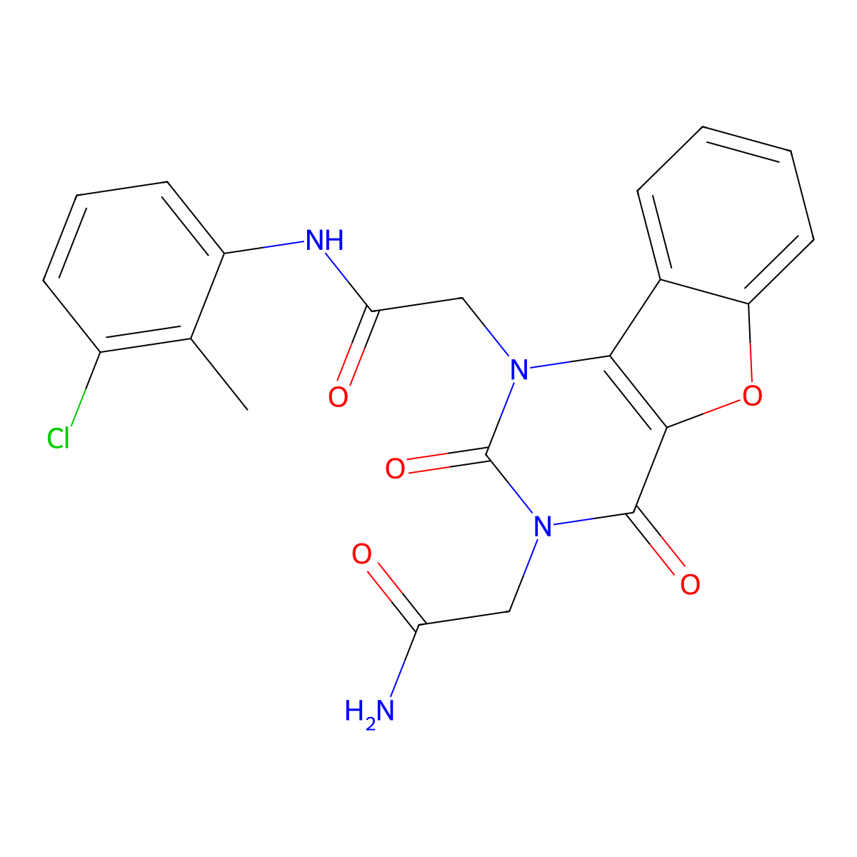 2-(3-(2-amino-2-oxoethyl)-2,4-dioxo-3,4-dihydrobenzofuro[3,2-d]pyrimidin-1(2H)-yl)-N-(3-chloro-2-methylphenyl)acetamide molecular structure, CAS 1251630-36-0
