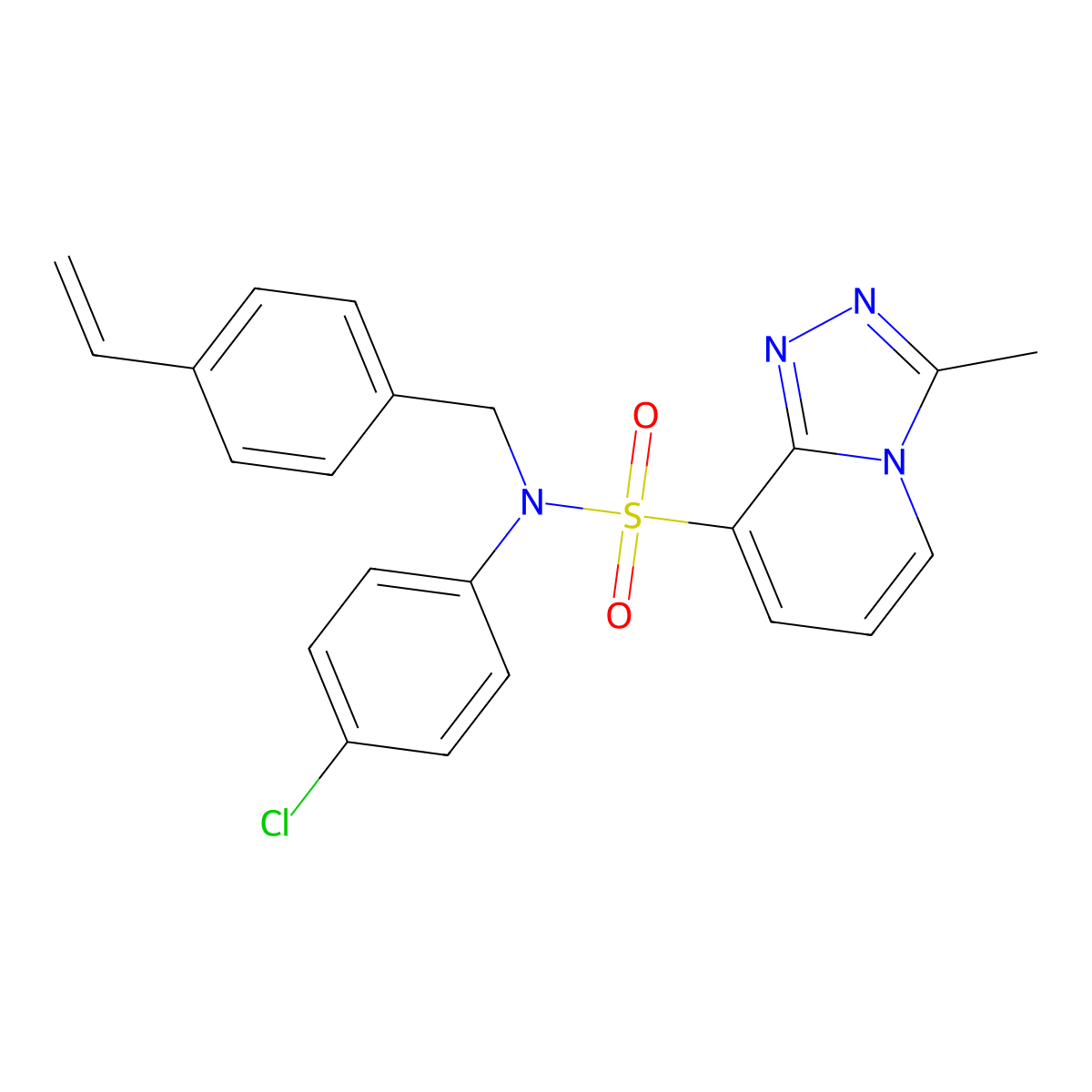 N-(4-Chlorophenyl)-N-[(4-ethenylphenyl)methyl]-3-methyl-[1,2,4]triazolo[4,3-A]pyridine-8-sulfonamide molecular structure, CAS 1251630-45-1