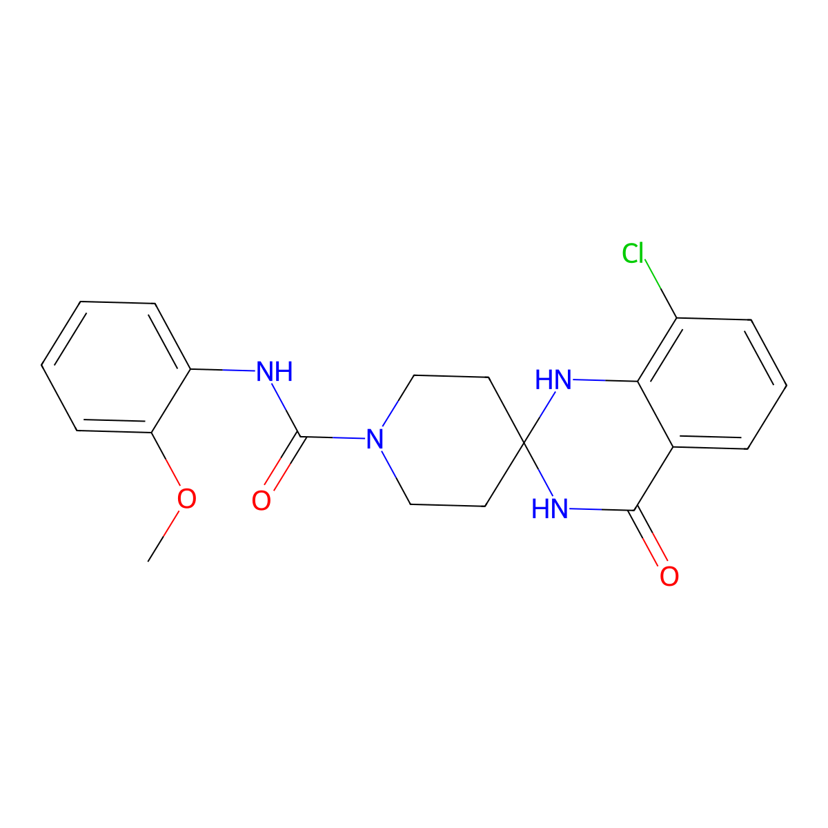 8'-chloro-N-(2-methoxyphenyl)-4'-oxo-3',4'-dihydro-1'H-spiro[piperidine-4,2'-quinazoline]-1-carboxamide molecular structure, CAS 1251630-66-6