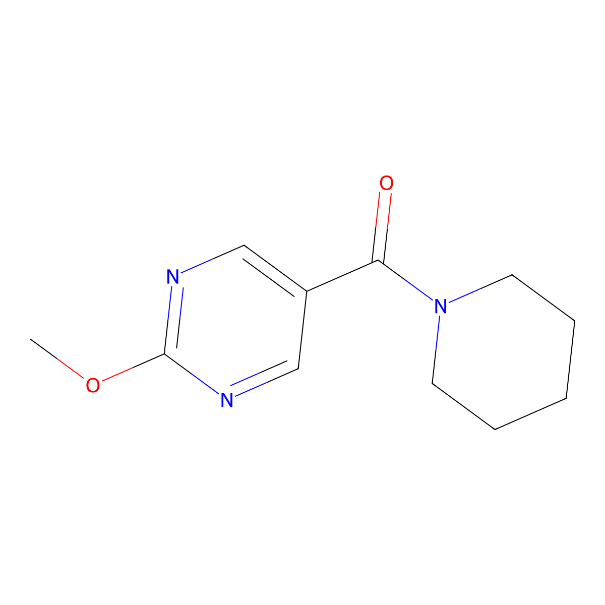 (2-Methoxypyrimidin-5-yl)(piperidin-1-yl)methanone molecular structure, CAS 1251630-70-2