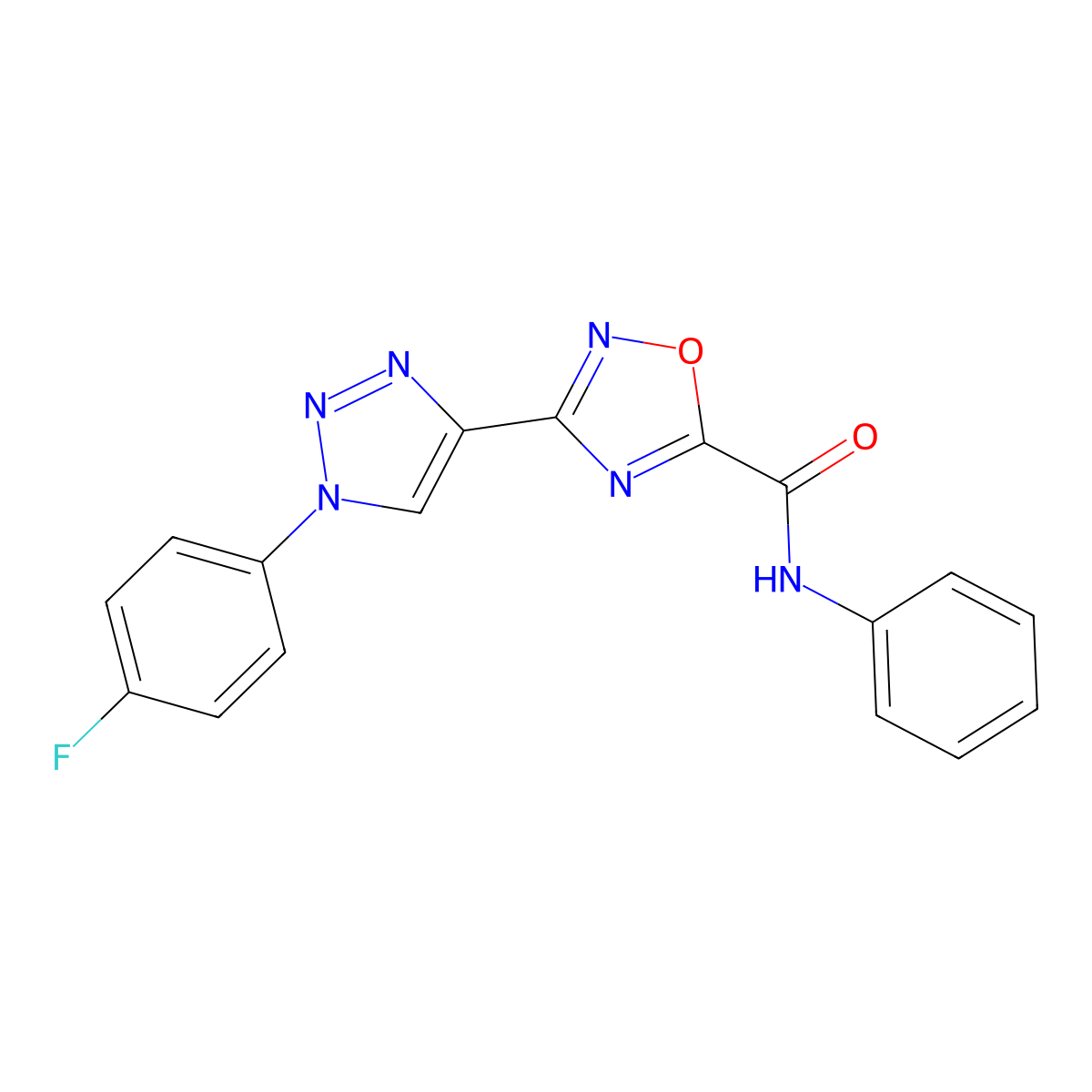3-[1-(4-fluorophenyl)-1H-1,2,3-triazol-4-yl]-N-phenyl-1,2,4-oxadiazole-5-carboxamide molecular structure, CAS 1251630-85-9