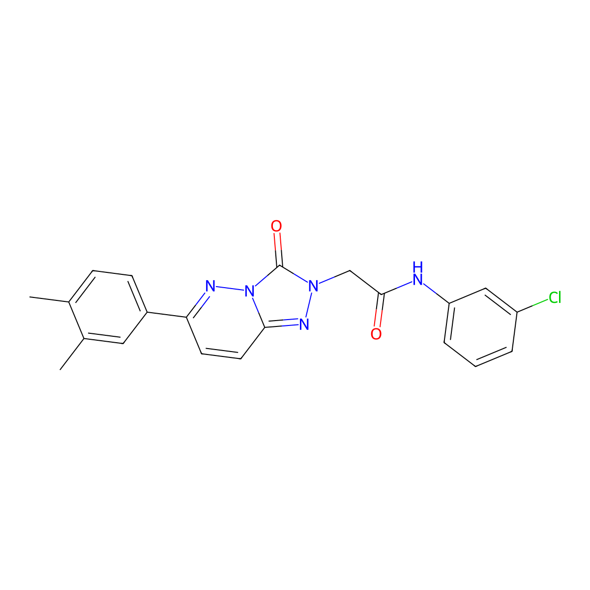 N-(3-chlorophenyl)-2-(6-(3,4-dimethylphenyl)-3-oxo-[1,2,4]triazolo[4,3-b]pyridazin-2(3H)-yl)acetamide molecular structure, CAS 1251630-97-3