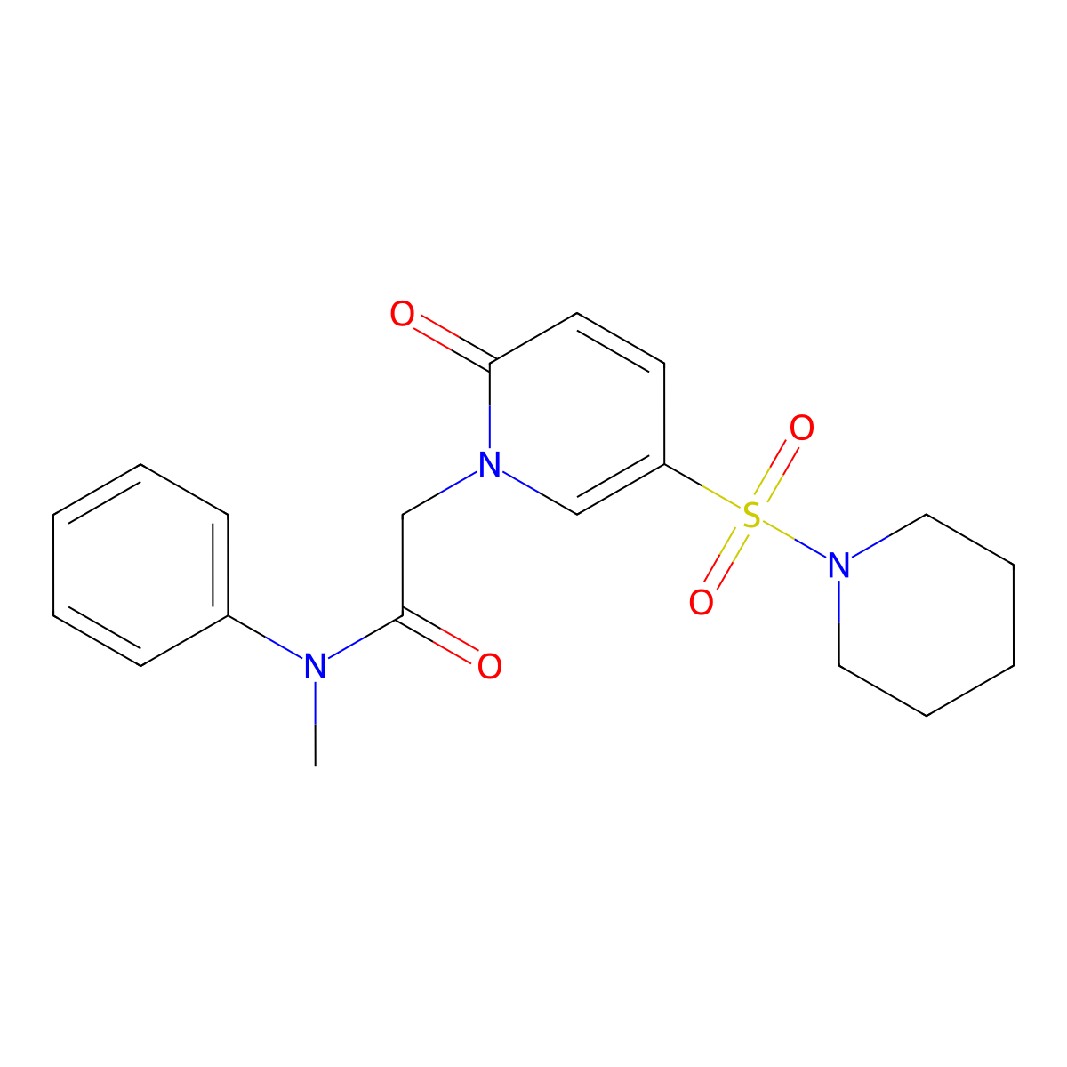 N-methyl-2-[2-oxo-5-(piperidin-1-ylsulfonyl)pyridin-1(2H)-yl]-N-phenylacetamide molecular structure, CAS 1251631-01-2
