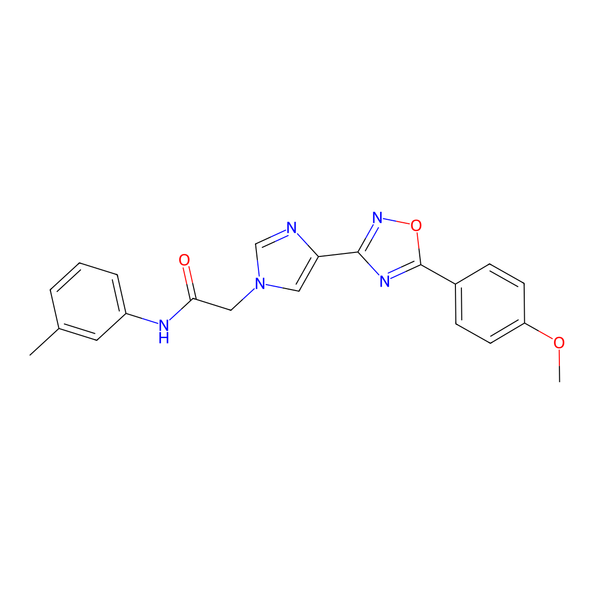 2-{4-[5-(4-methoxyphenyl)-1,2,4-oxadiazol-3-yl]-1H-imidazol-1-yl}-N-(3-methylphenyl)acetamide molecular structure, CAS 1251631-17-0