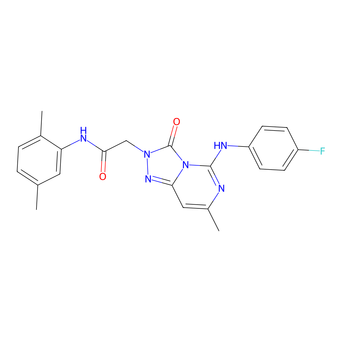 N~1~-(2,5-dimethylphenyl)-2-[5-(4-fluoroanilino)-7-methyl-3-oxo[1,2,4]triazolo[4,3-c]pyrimidin-2(3H)-yl]acetamide molecular structure, CAS 1251631-27-2