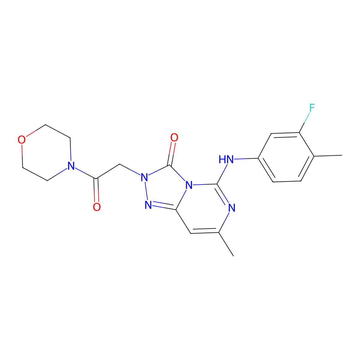 5-(3-fluoro-4-methylanilino)-7-methyl-2-(2-morpholino-2-oxoethyl)[1,2,4]triazolo[4,3-c]pyrimidin-3(2H)-one molecular structure, CAS 1251631-34-1