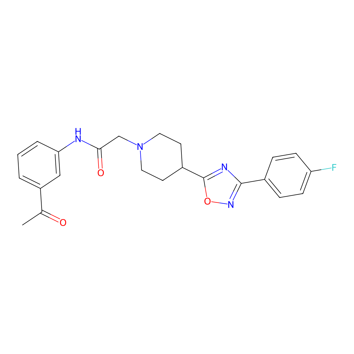 N-(3-acetylphenyl)-2-(4-(3-(4-fluorophenyl)-1,2,4-oxadiazol-5-yl)piperidin-1-yl)acetamide molecular structure, CAS 1251631-35-2