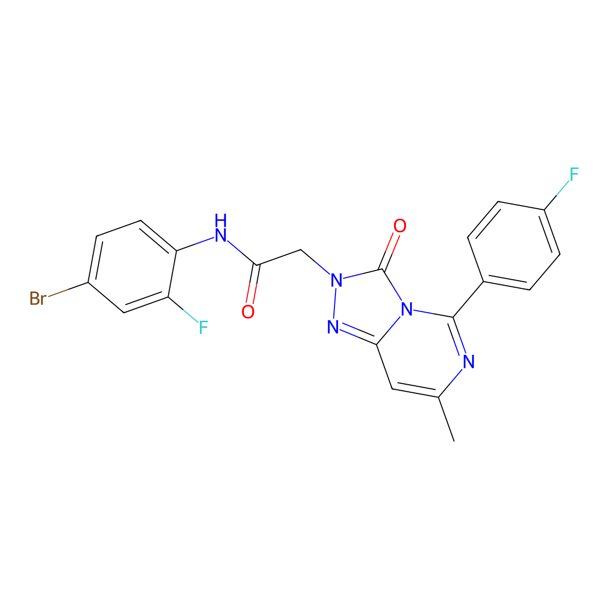 N-(4-bromo-2-fluorophenyl)-2-[5-(4-fluorophenyl)-7-methyl-3-oxo-2H,3H-[1,2,4]triazolo[4,3-c]pyrimidin-2-yl]acetamide molecular structure, CAS 1251631-39-6