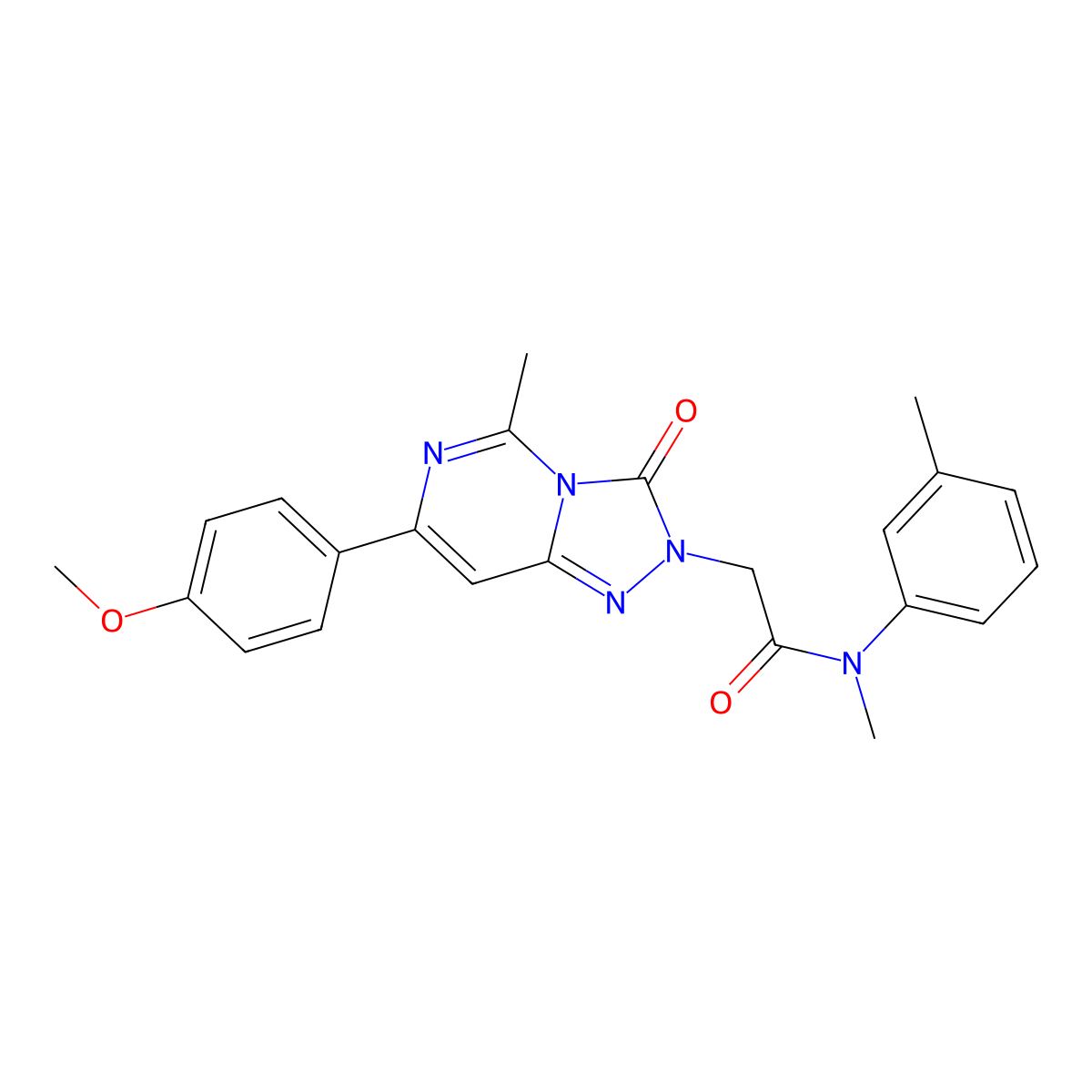 2-[7-(4-methoxyphenyl)-5-methyl-3-oxo[1,2,4]triazolo[4,3-c]pyrimidin-2(3H)-yl]-N-methyl-N-(3-methylphenyl)acetamide molecular structure, CAS 1251631-42-1