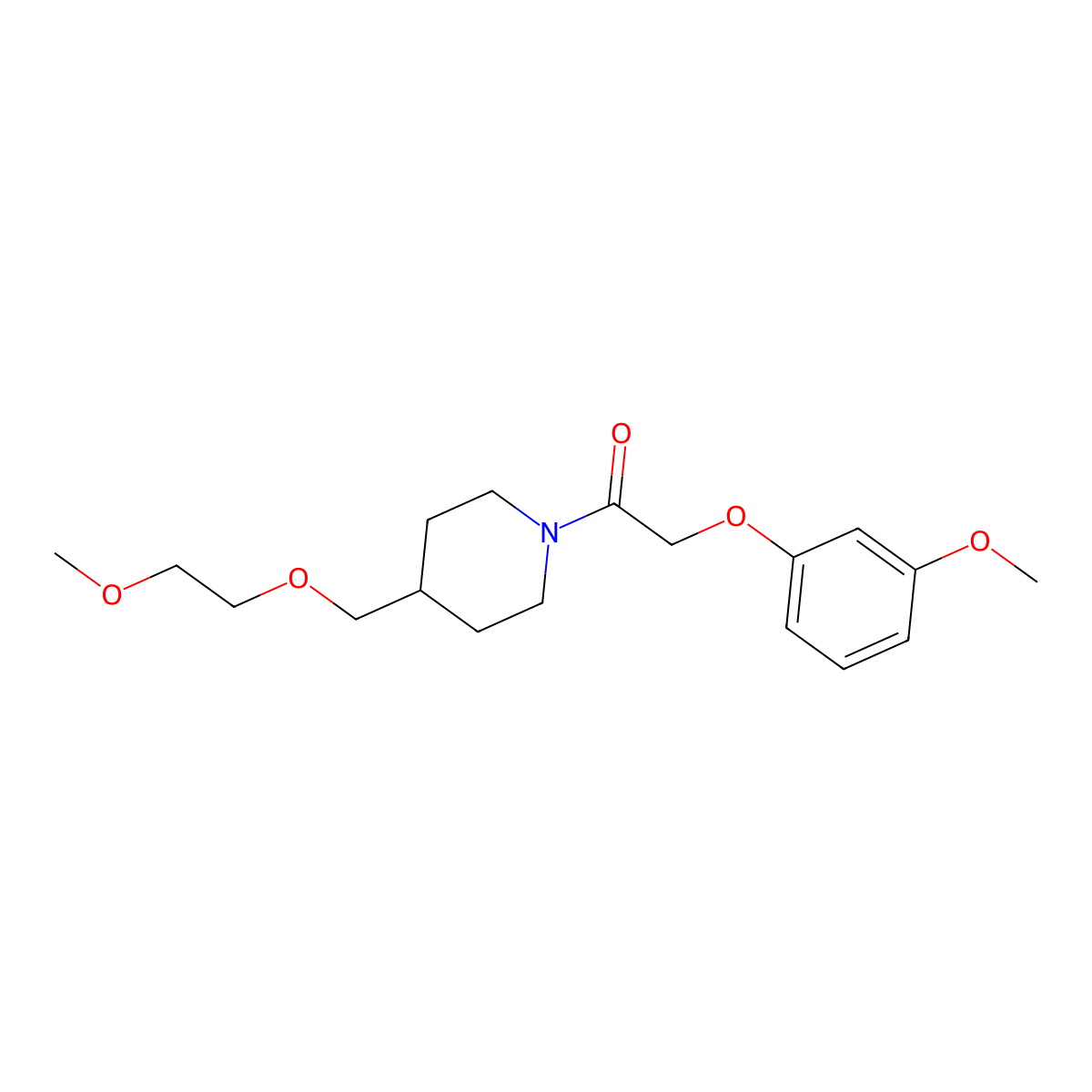 1-(4-((2-Methoxyethoxy)methyl)piperidin-1-yl)-2-(3-methoxyphenoxy)ethanone molecular structure, CAS 1251631-71-6