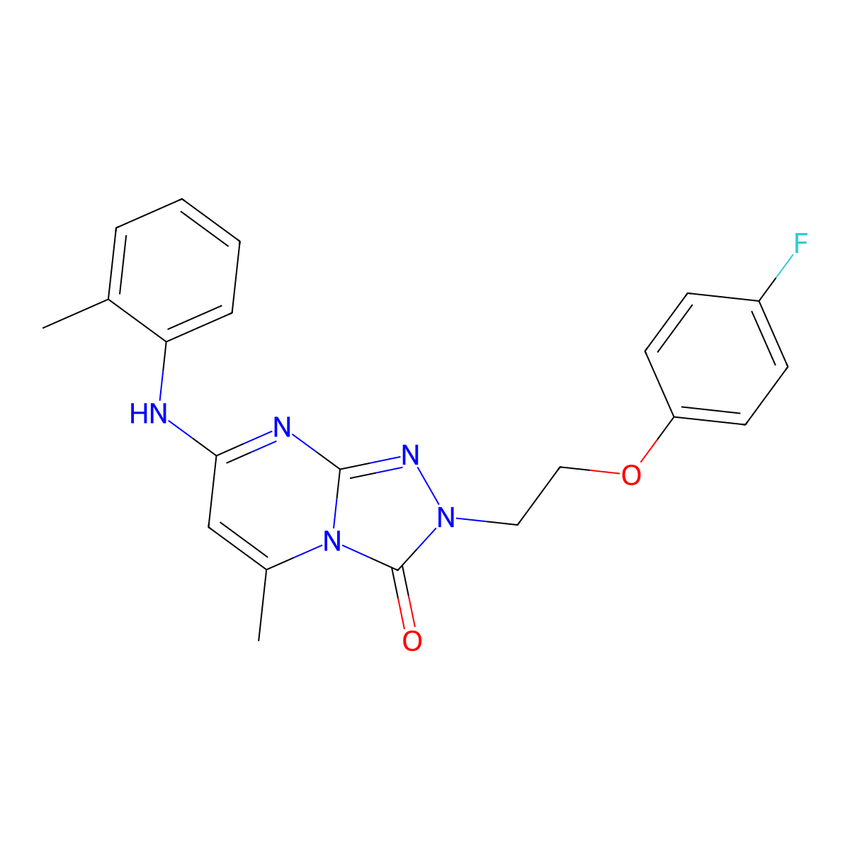 2-(2-(4-fluorophenoxy)ethyl)-5-methyl-7-(o-tolylamino)-[1,2,4]triazolo[4,3-a]pyrimidin-3(2H)-one molecular structure, CAS 1251631-73-8