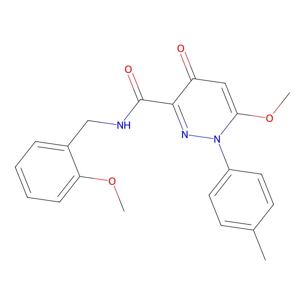 6-methoxy-N-[(2-methoxyphenyl)methyl]-1-(4-methylphenyl)-4-oxo-1,4-dihydropyridazine-3-carboxamide molecular structure, CAS 1251631-81-8