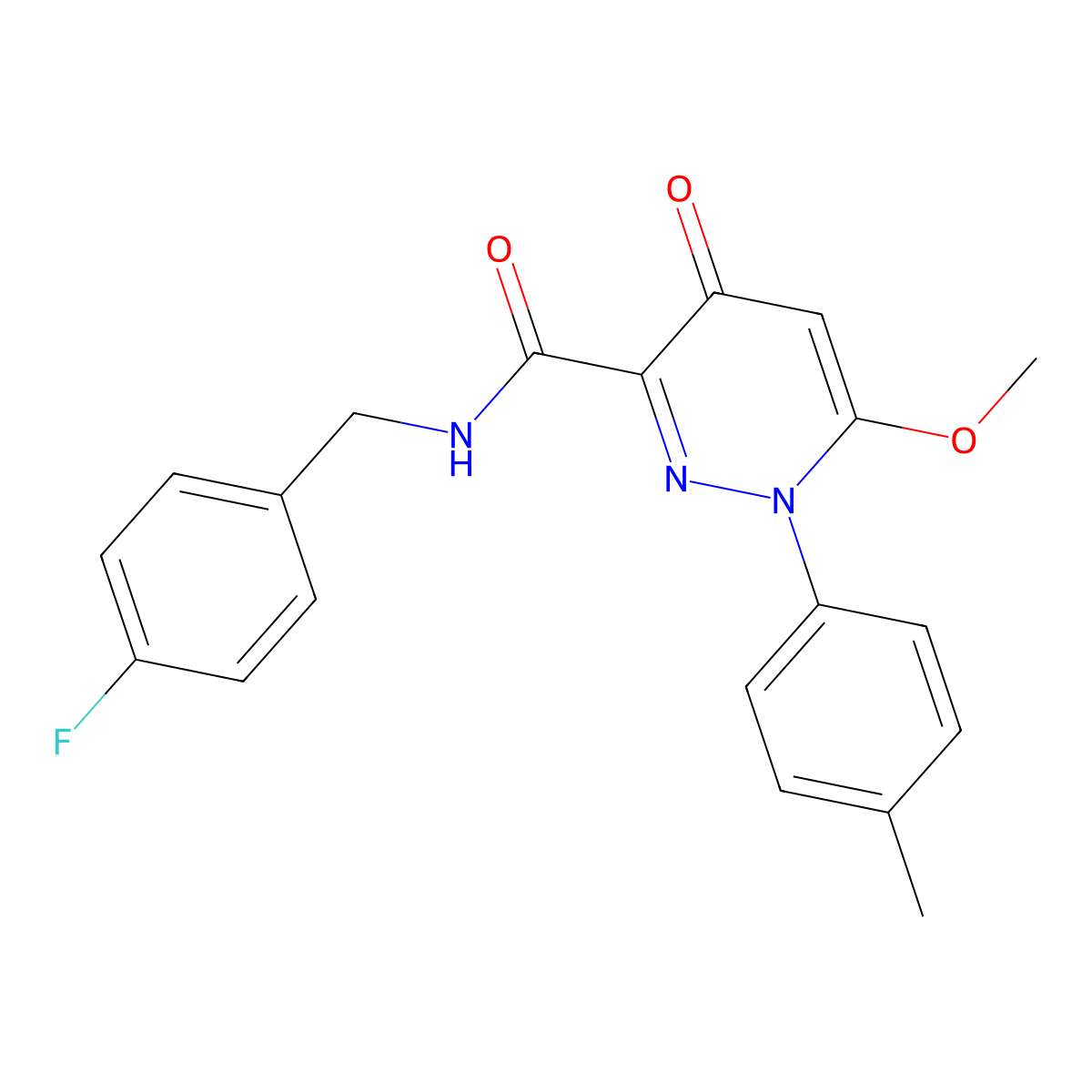 N-[(4-fluorophenyl)methyl]-6-methoxy-1-(4-methylphenyl)-4-oxo-1,4-dihydropyridazine-3-carboxamide molecular structure, CAS 1251631-83-0