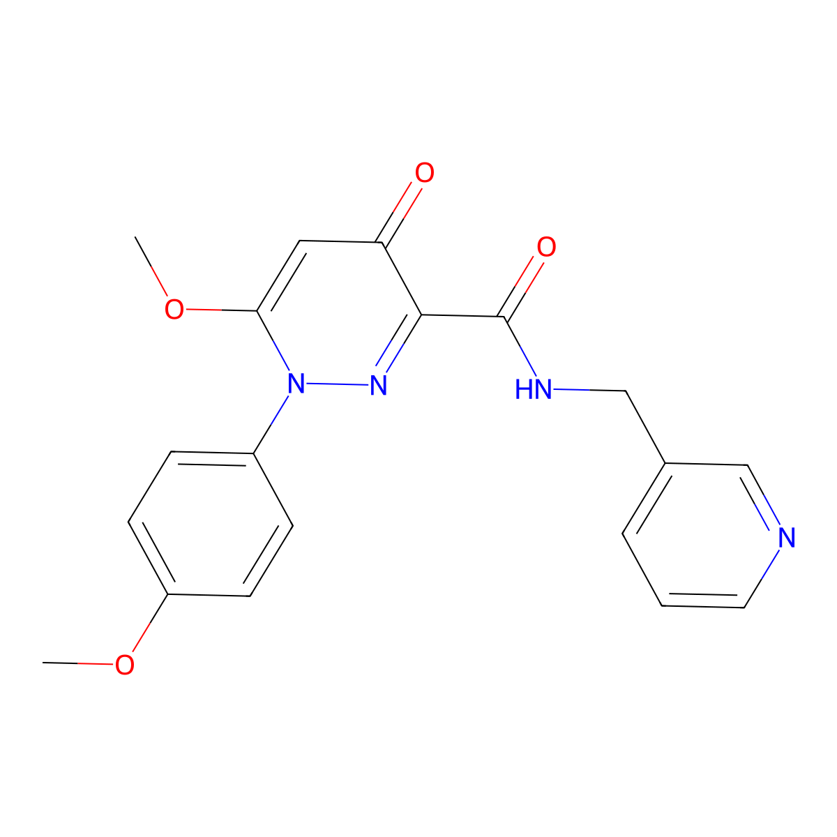 6-methoxy-1-(4-methoxyphenyl)-4-oxo-N-(pyridin-3-ylmethyl)-1,4-dihydropyridazine-3-carboxamide molecular structure, CAS 1251631-87-4