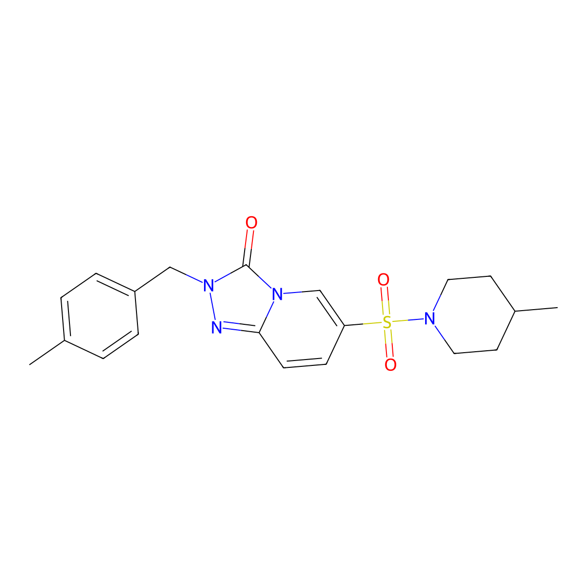 2-(4-methylbenzyl)-6-((4-methylpiperidin-1-yl)sulfonyl)-[1,2,4]triazolo[4,3-a]pyridin-3(2H)-one molecular structure, CAS 1251632-07-1