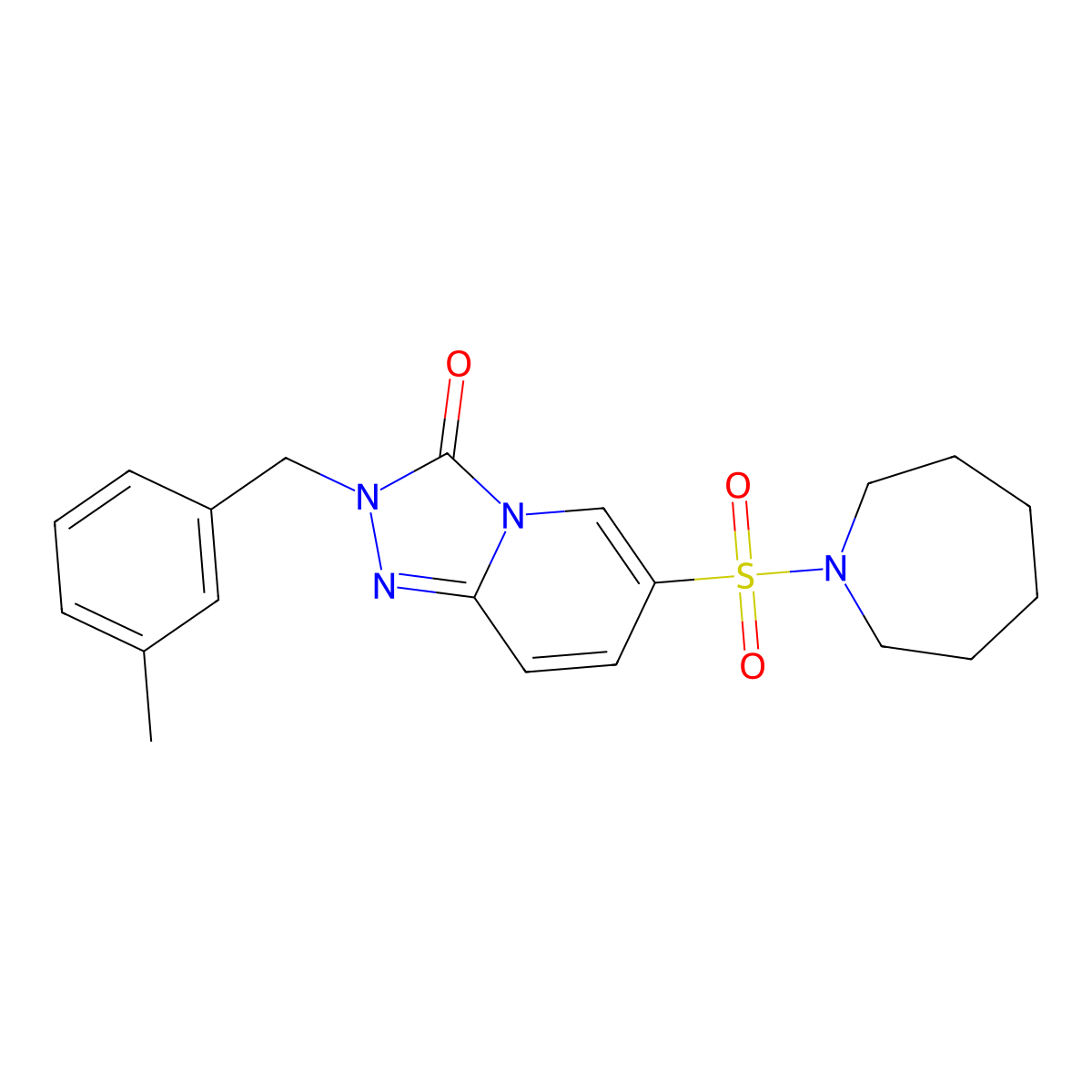 6-(azepan-1-ylsulfonyl)-2-(3-methylbenzyl)-[1,2,4]triazolo[4,3-a]pyridin-3(2H)-one molecular structure, CAS 1251632-15-1