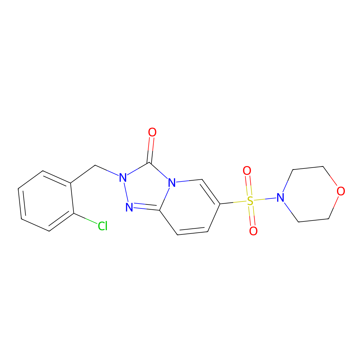 2-(2-chlorobenzyl)-6-(morpholinosulfonyl)-[1,2,4]triazolo[4,3-a]pyridin-3(2H)-one molecular structure, CAS 1251632-18-4