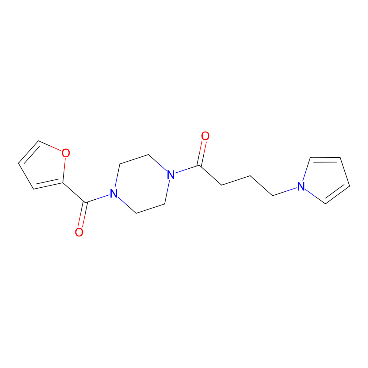 1-(4-(furan-2-carbonyl)piperazin-1-yl)-4-(1H-pyrrol-1-yl)butan-1-one molecular structure, CAS 1251632-32-2