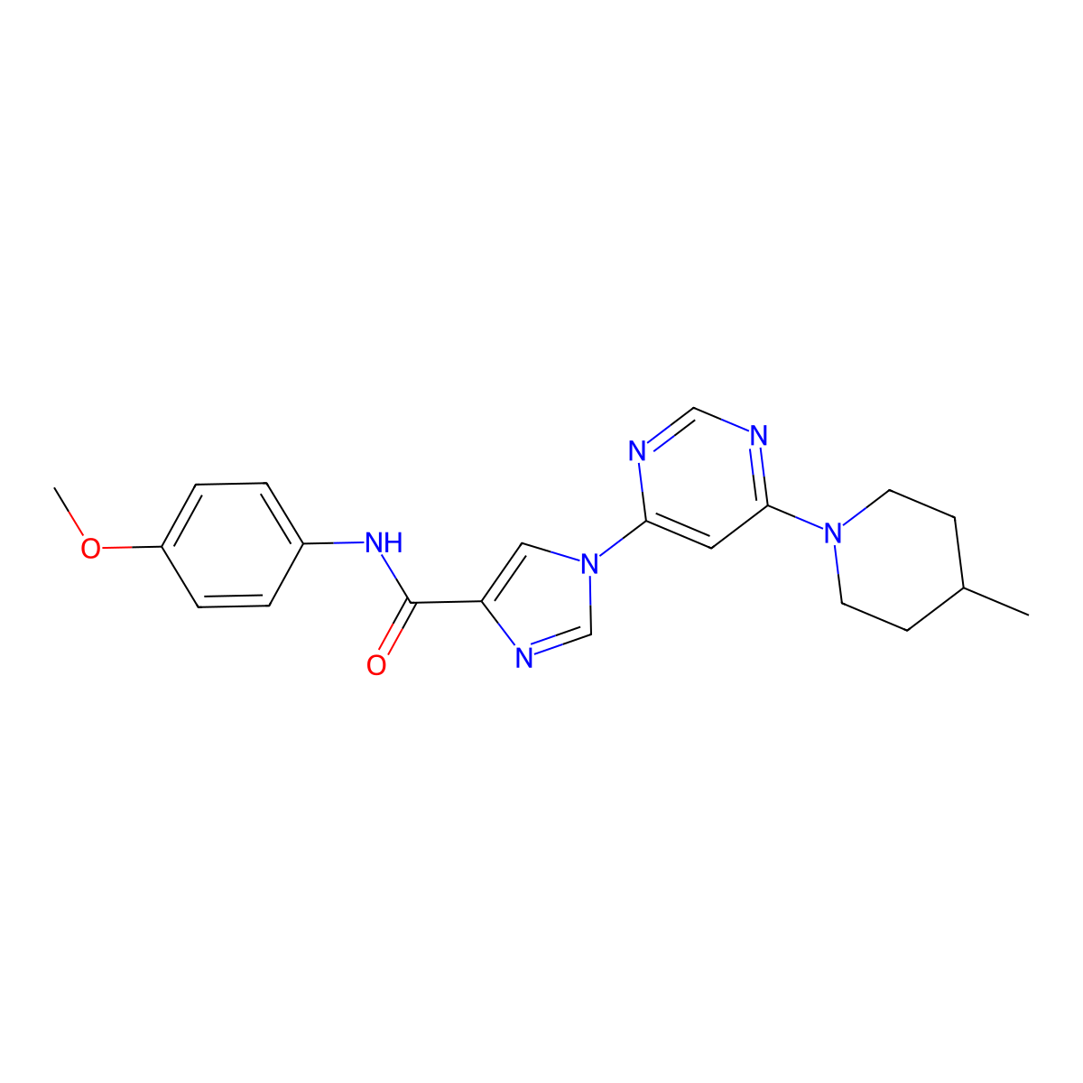 N-(4-methoxyphenyl)-1-[6-(4-methylpiperidin-1-yl)pyrimidin-4-yl]-1H-imidazole-4-carboxamide molecular structure, CAS 1251632-40-2