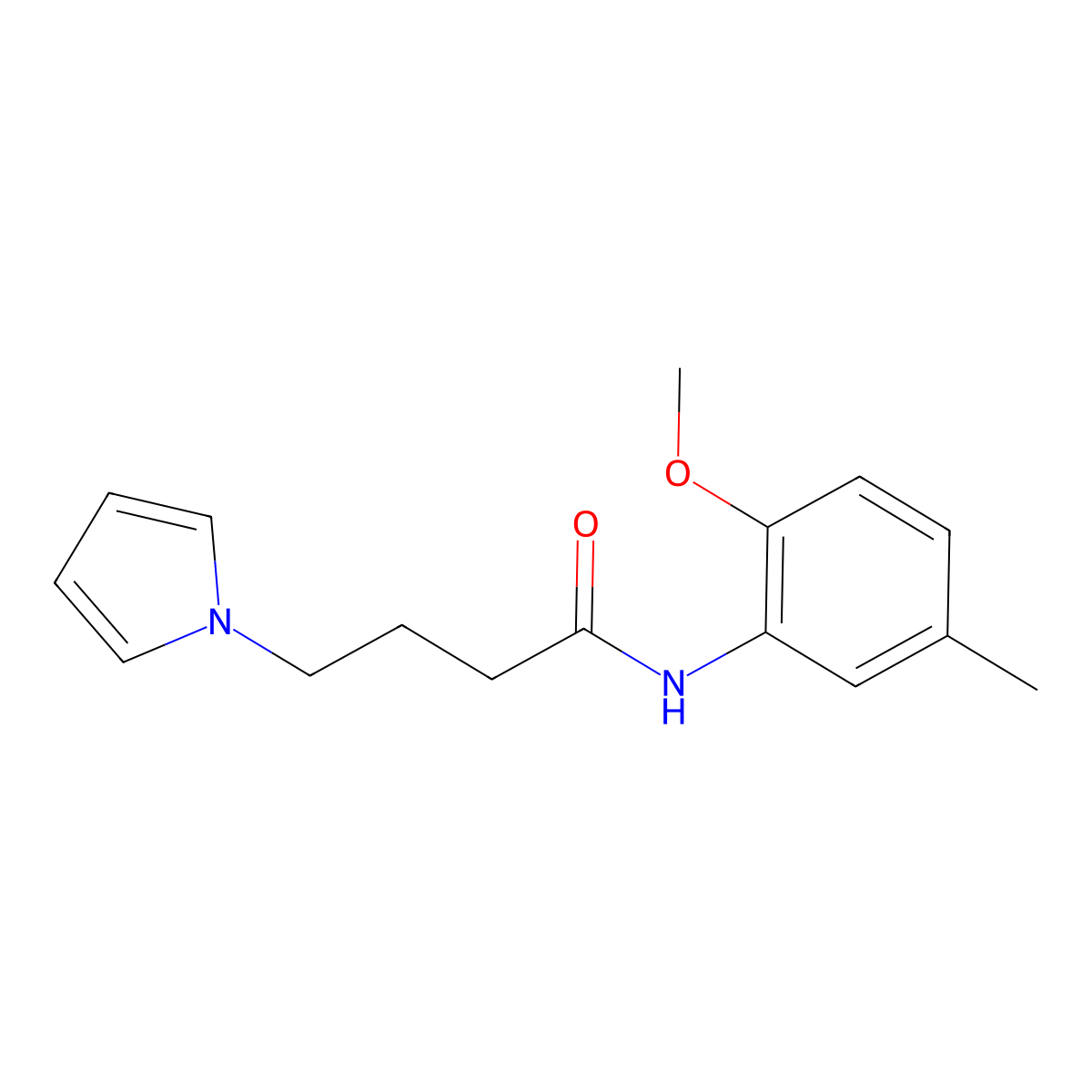 N-(2-methoxy-5-methylphenyl)-4-(1H-pyrrol-1-yl)butanamide molecular structure, CAS 1251632-45-7