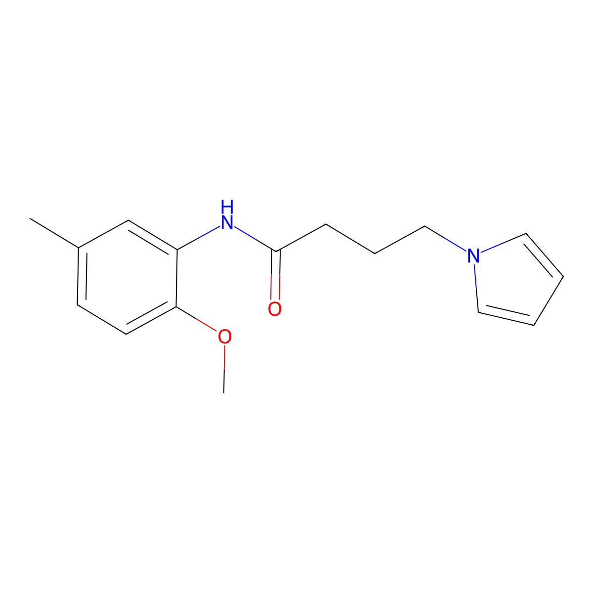 N-(2-methoxy-5-methylphenyl)-4-(1H-pyrrol-1-yl)butanamide molecular structure, CAS 1251632-45-7