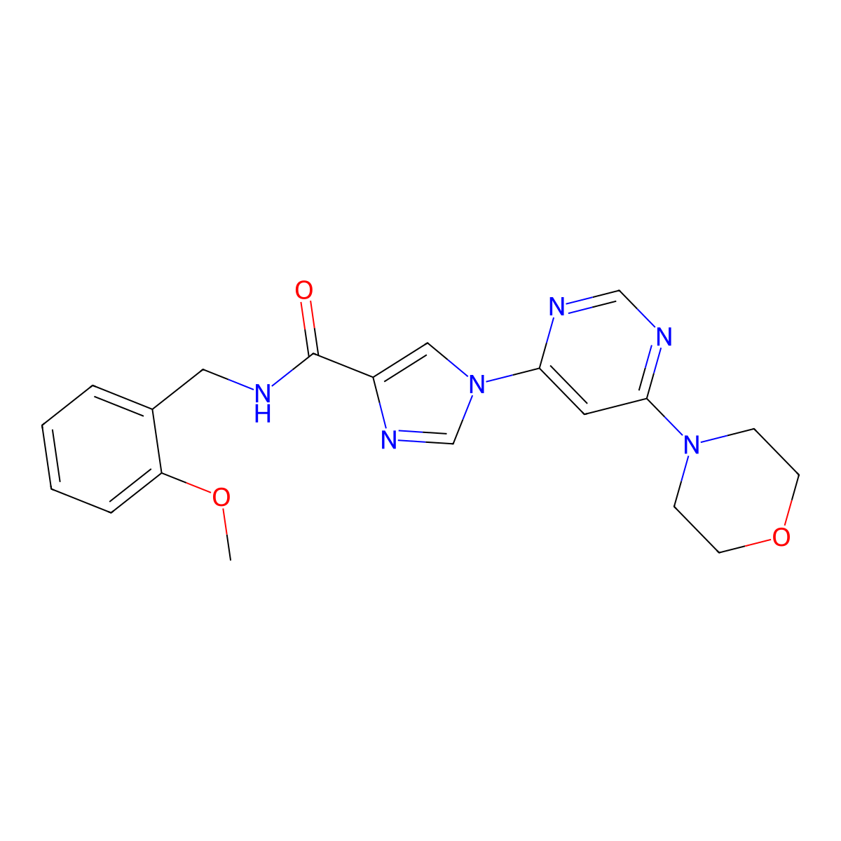 N-[(2-methoxyphenyl)methyl]-1-[6-(morpholin-4-yl)pyrimidin-4-yl]-1H-imidazole-4-carboxamide molecular structure, CAS 1251632-50-4