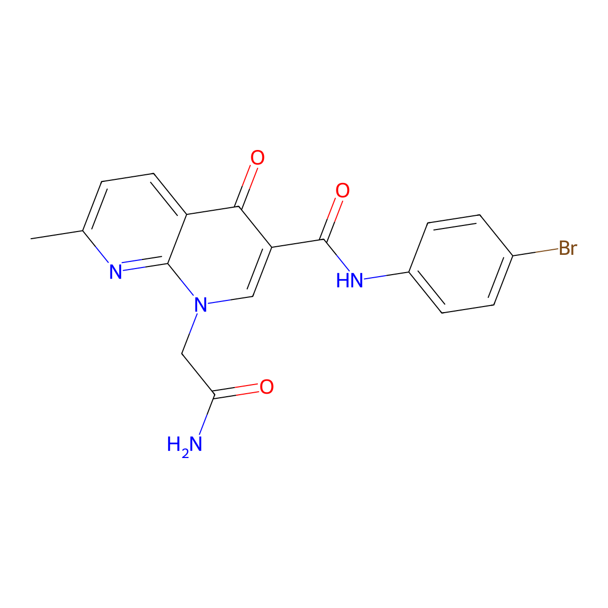 1-(2-amino-2-oxoethyl)-N-(4-bromophenyl)-7-methyl-4-oxo-1,4-dihydro-1,8-naphthyridine-3-carboxamide molecular structure, CAS 1251632-62-8