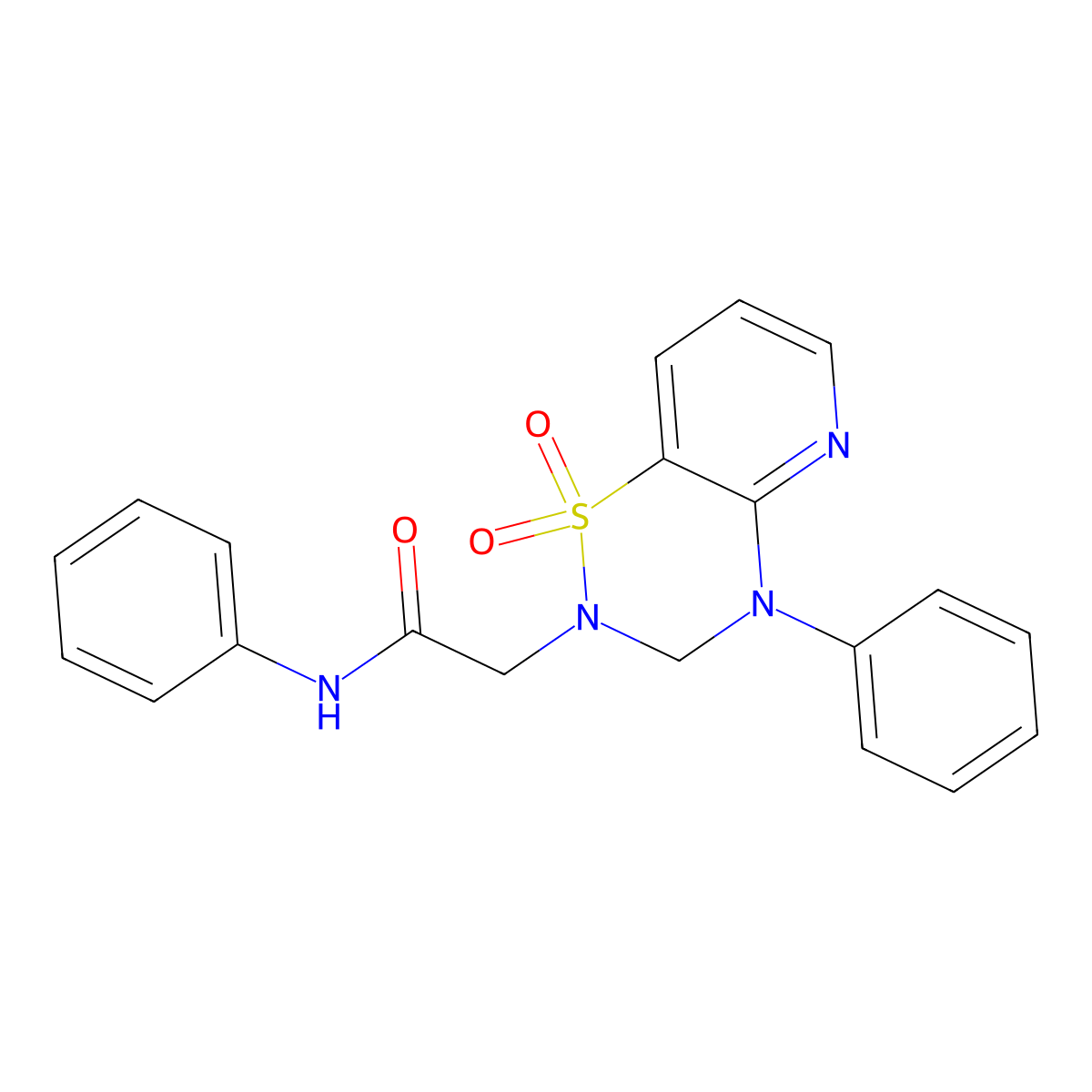 2-(1,1-dioxido-4-phenyl-3,4-dihydro-2H-pyrido[2,3-e][1,2,4]thiadiazin-2-yl)-N-phenylacetamide molecular structure, CAS 1251632-64-0