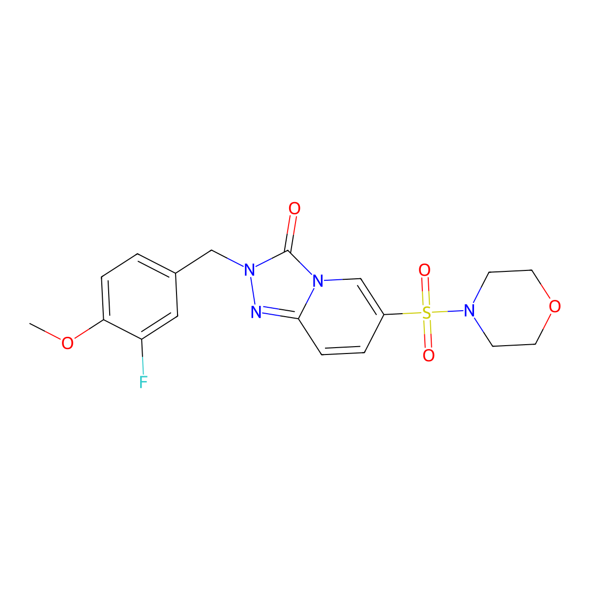 2-(3-fluoro-4-methoxybenzyl)-6-(morpholinosulfonyl)-[1,2,4]triazolo[4,3-a]pyridin-3(2H)-one molecular structure, CAS 1251632-79-7